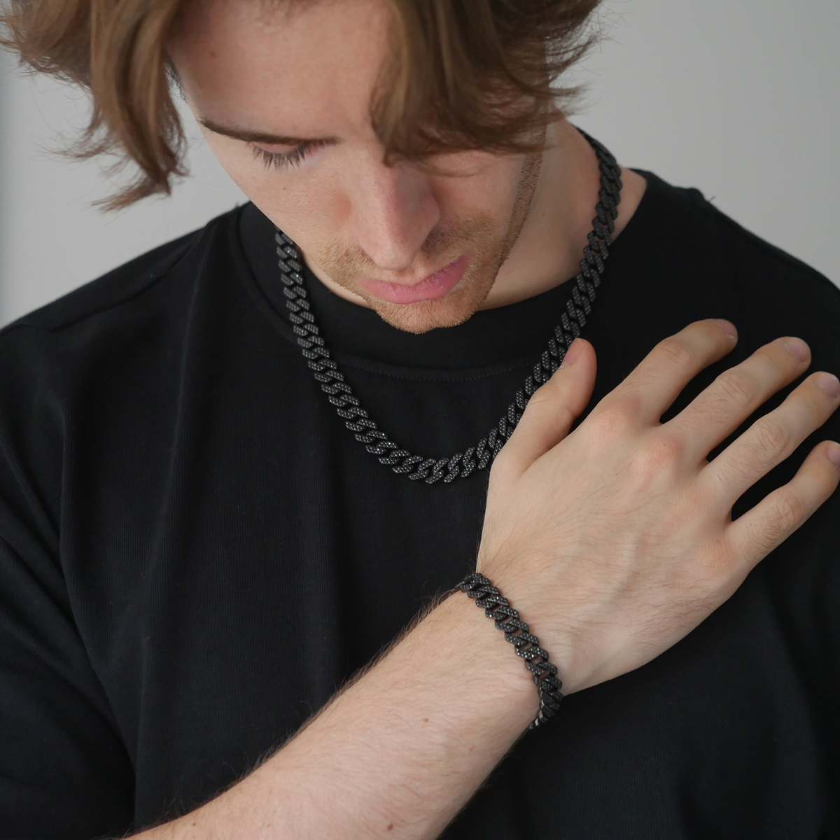 Frosted Cuban Chain & Bracelet Set (10MM)