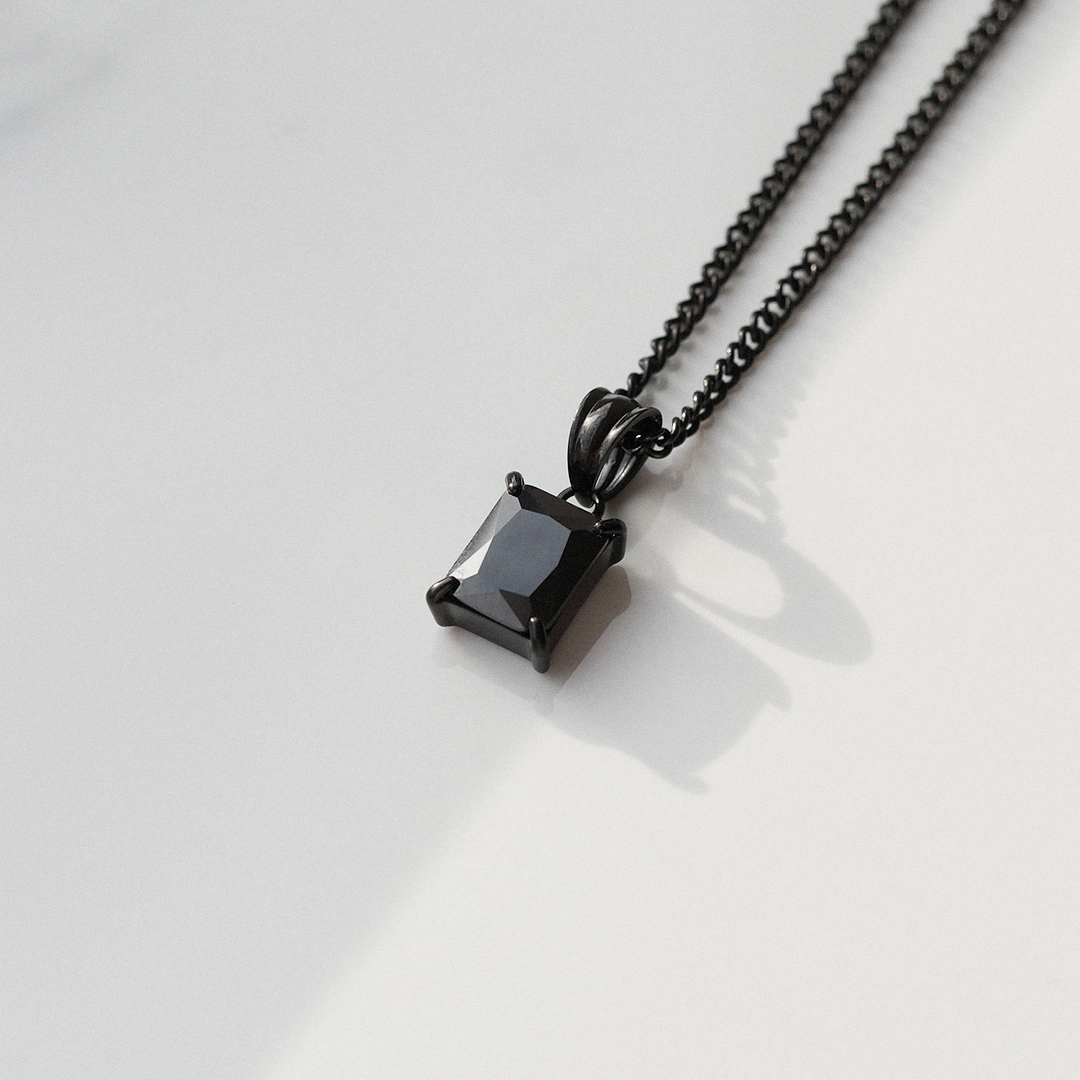 Midnight Square Gemstone Pendant