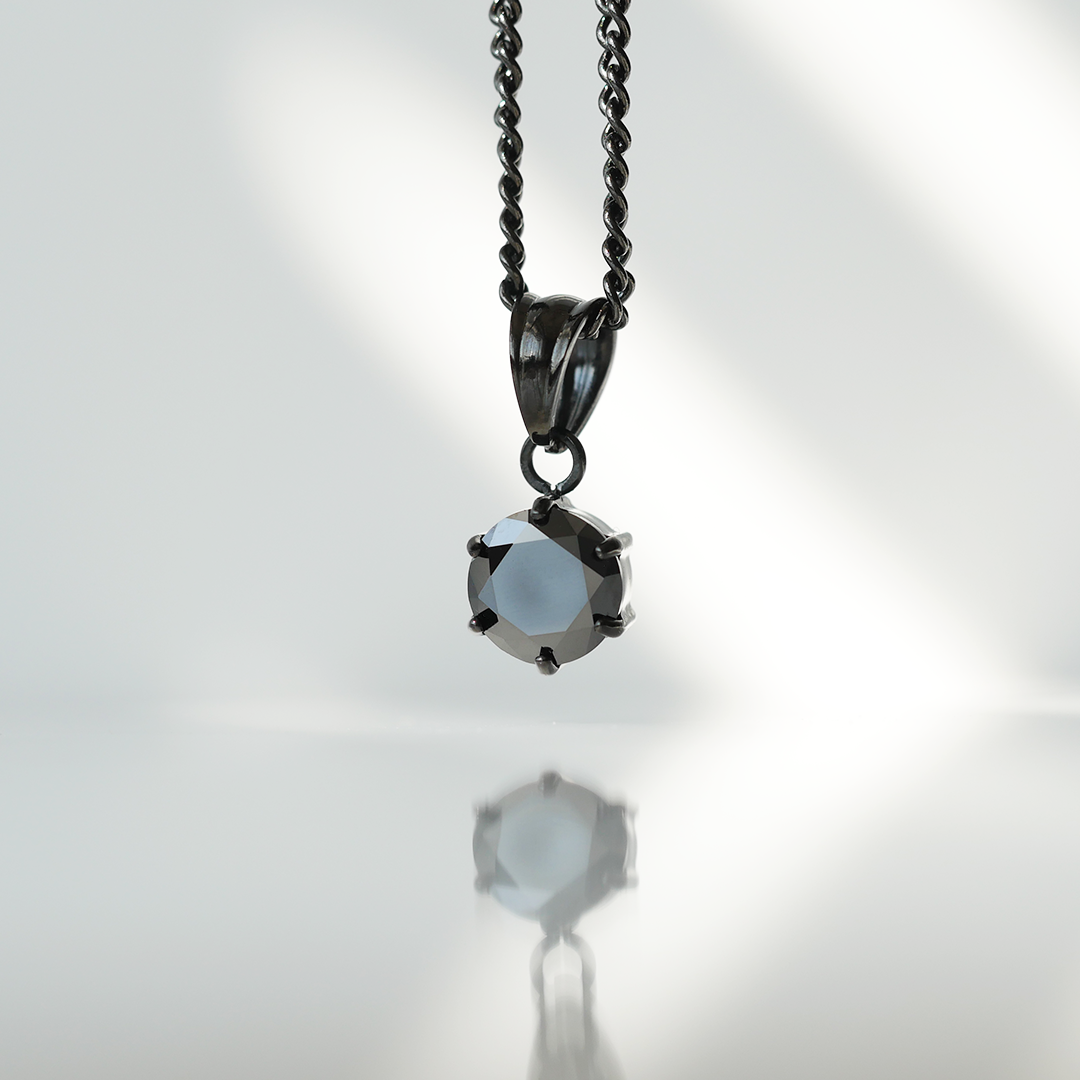 Midnight Round Gemstone Pendant