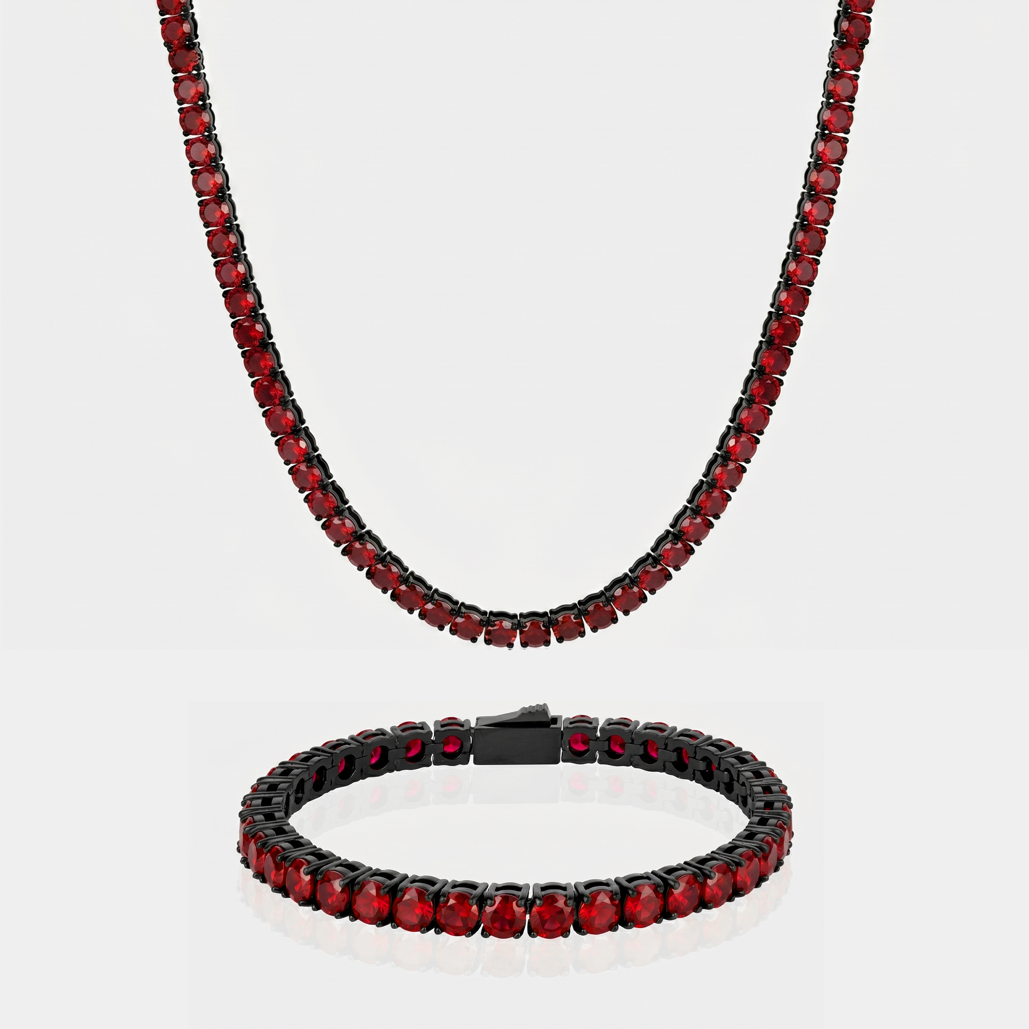 Ember Tennis Chain & Bracelet Set (5mm)