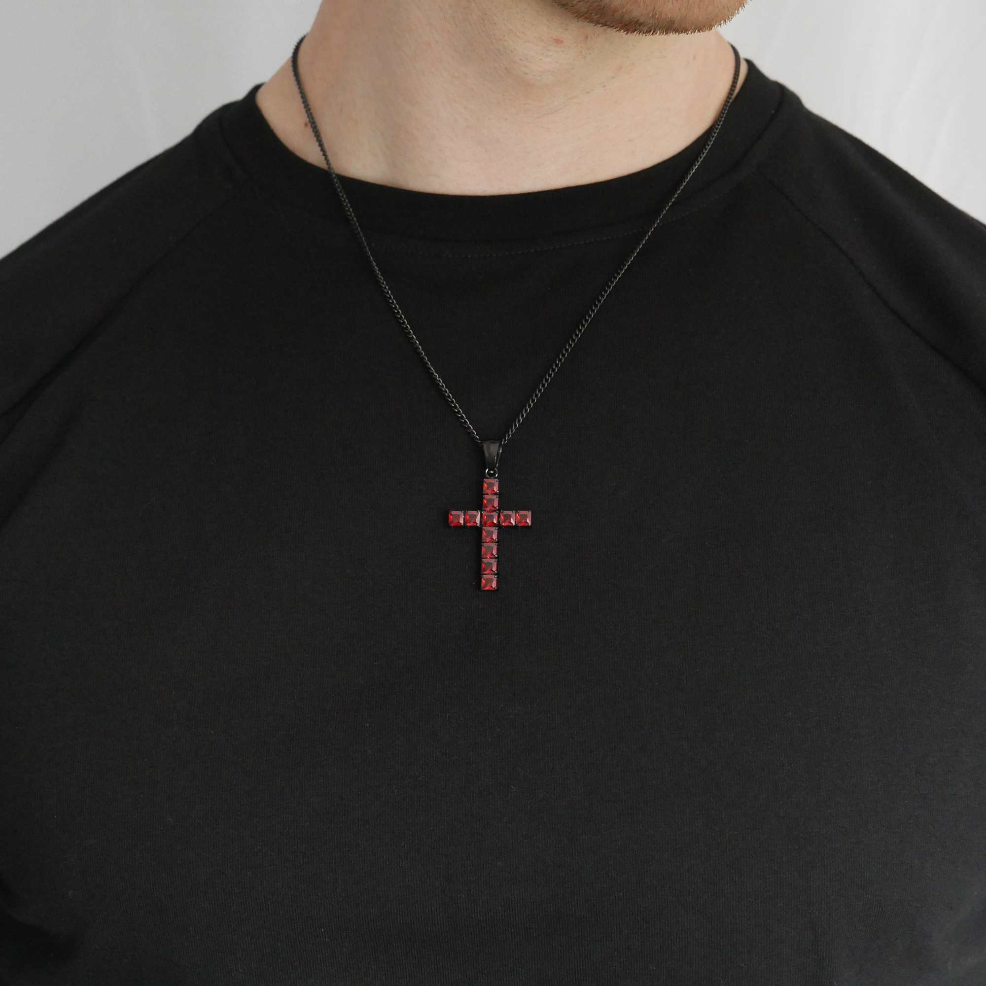 Ember Gemstone Cross Pendant