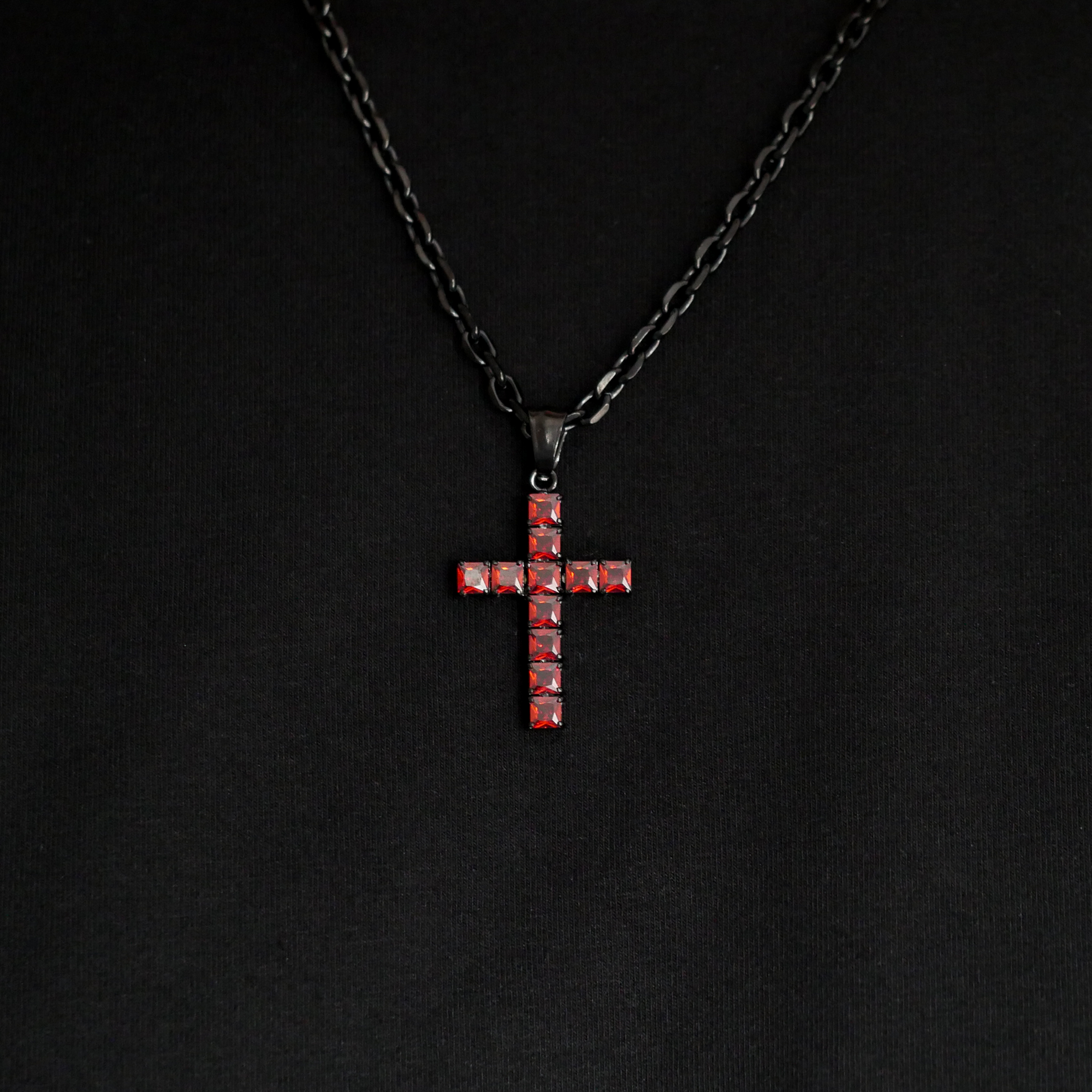 Ember Gemstone Cross Pendant