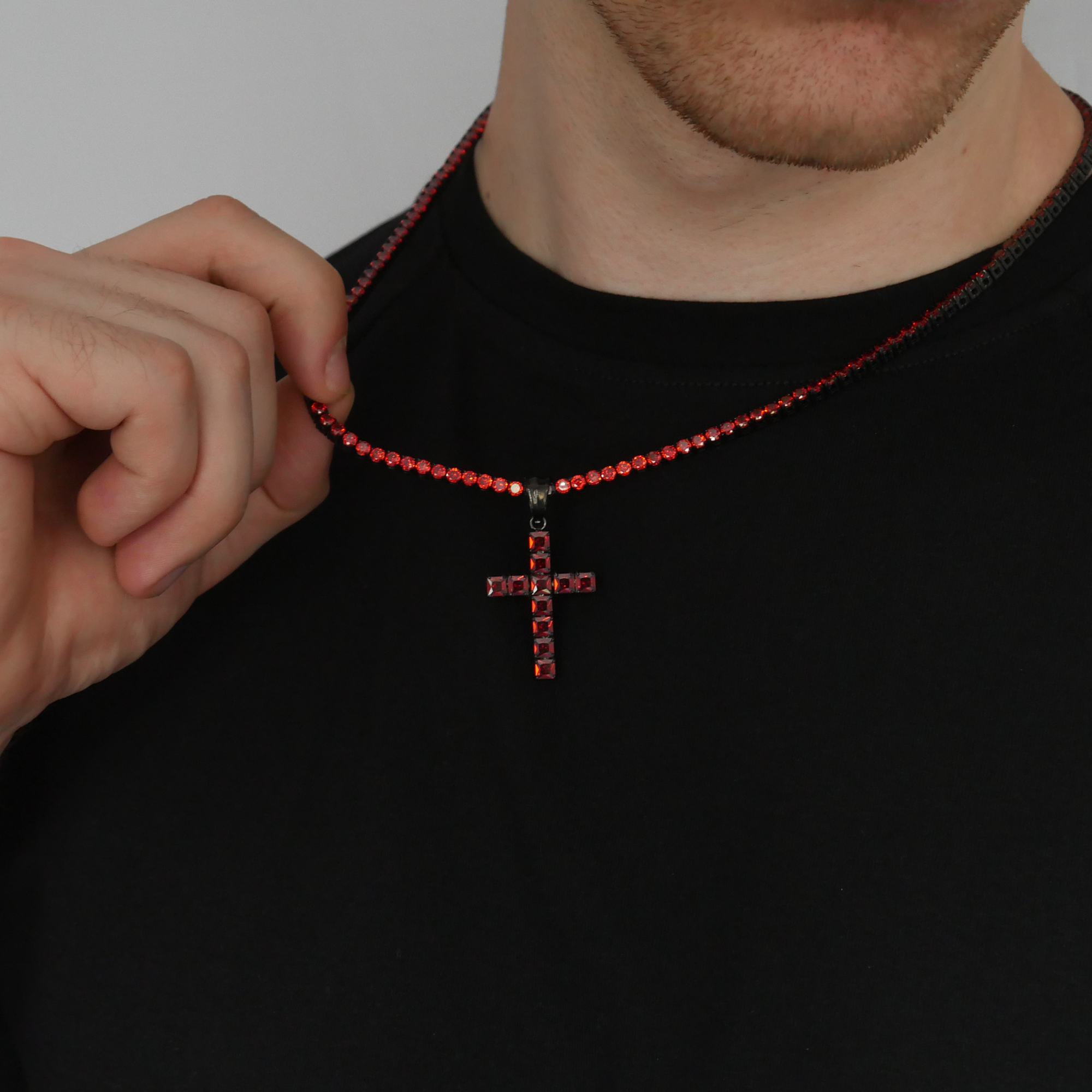 Ember Gemstone Cross Pendant