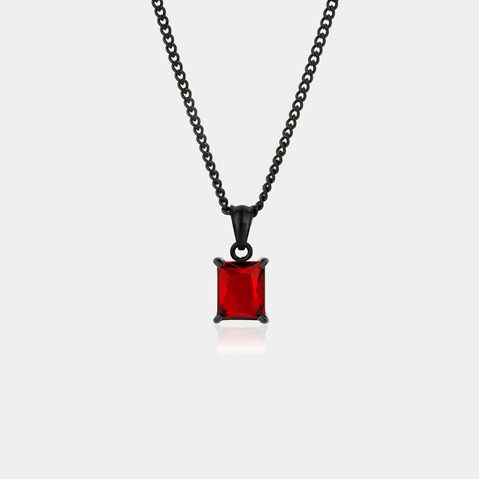 Ember Square Gemstone Pendant