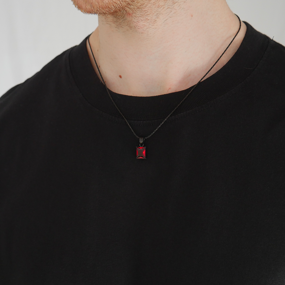 Ember Square Gemstone Pendant