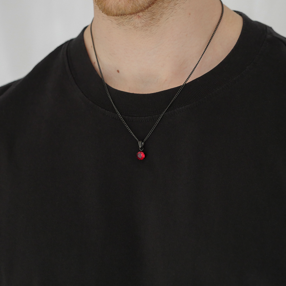 Ember Round Gemstone Pendant