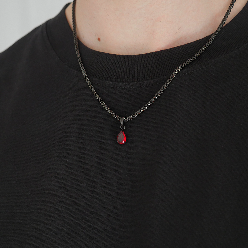Ember Teardrop Gemstone Pendant