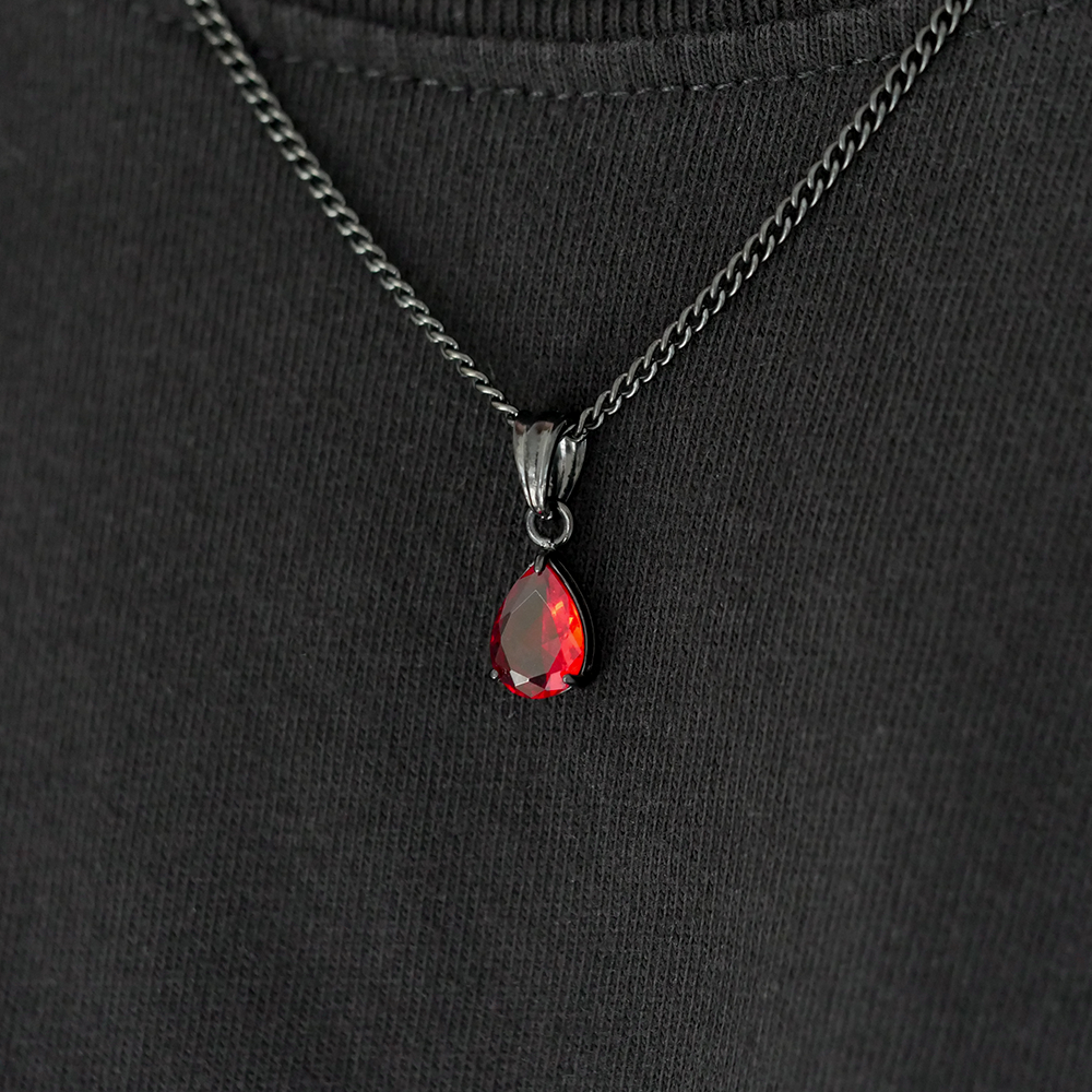 Ember Teardrop Gemstone Pendant