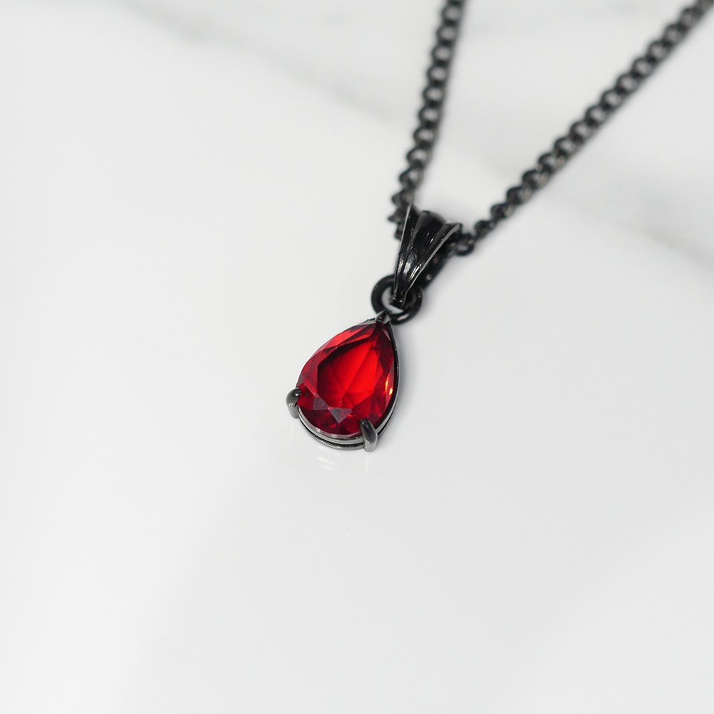 Ember Teardrop Gemstone Pendant