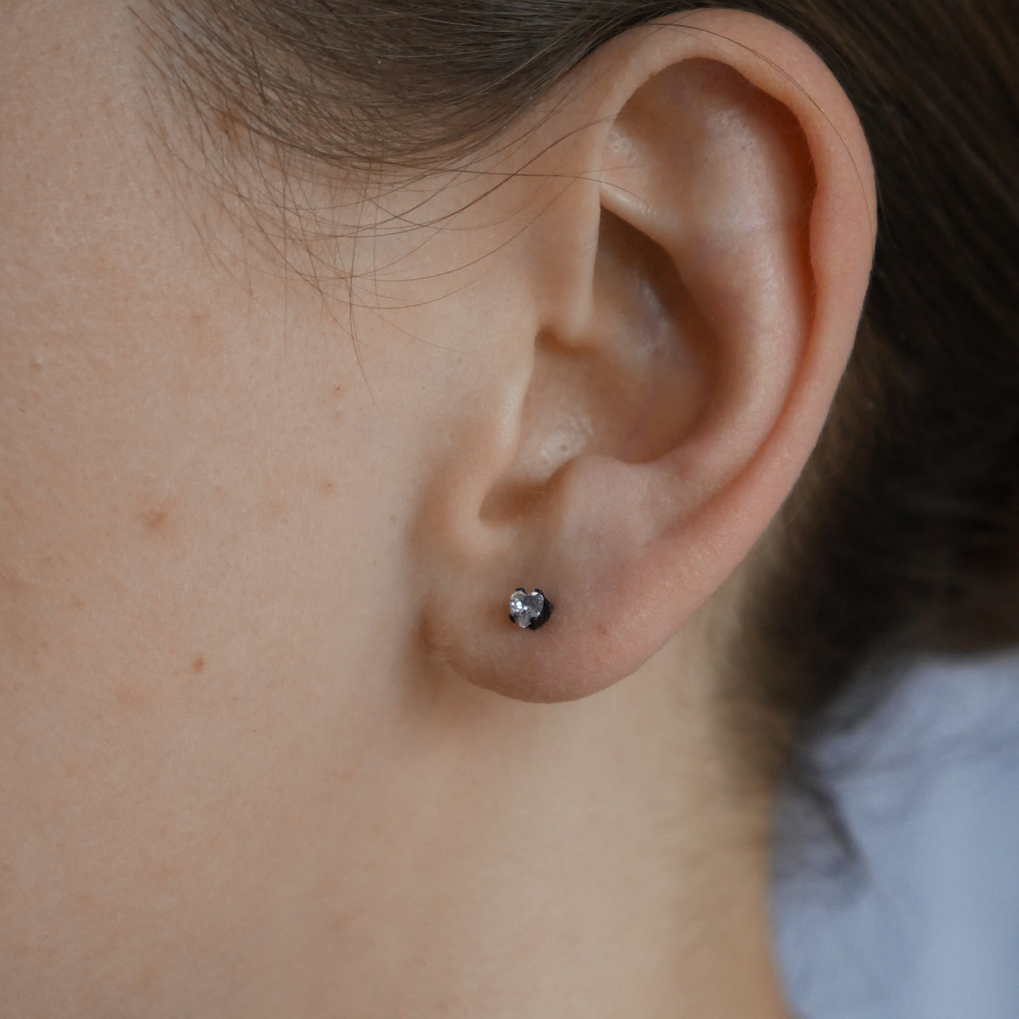 Eternal Heart Gemstone Studs (3mm)