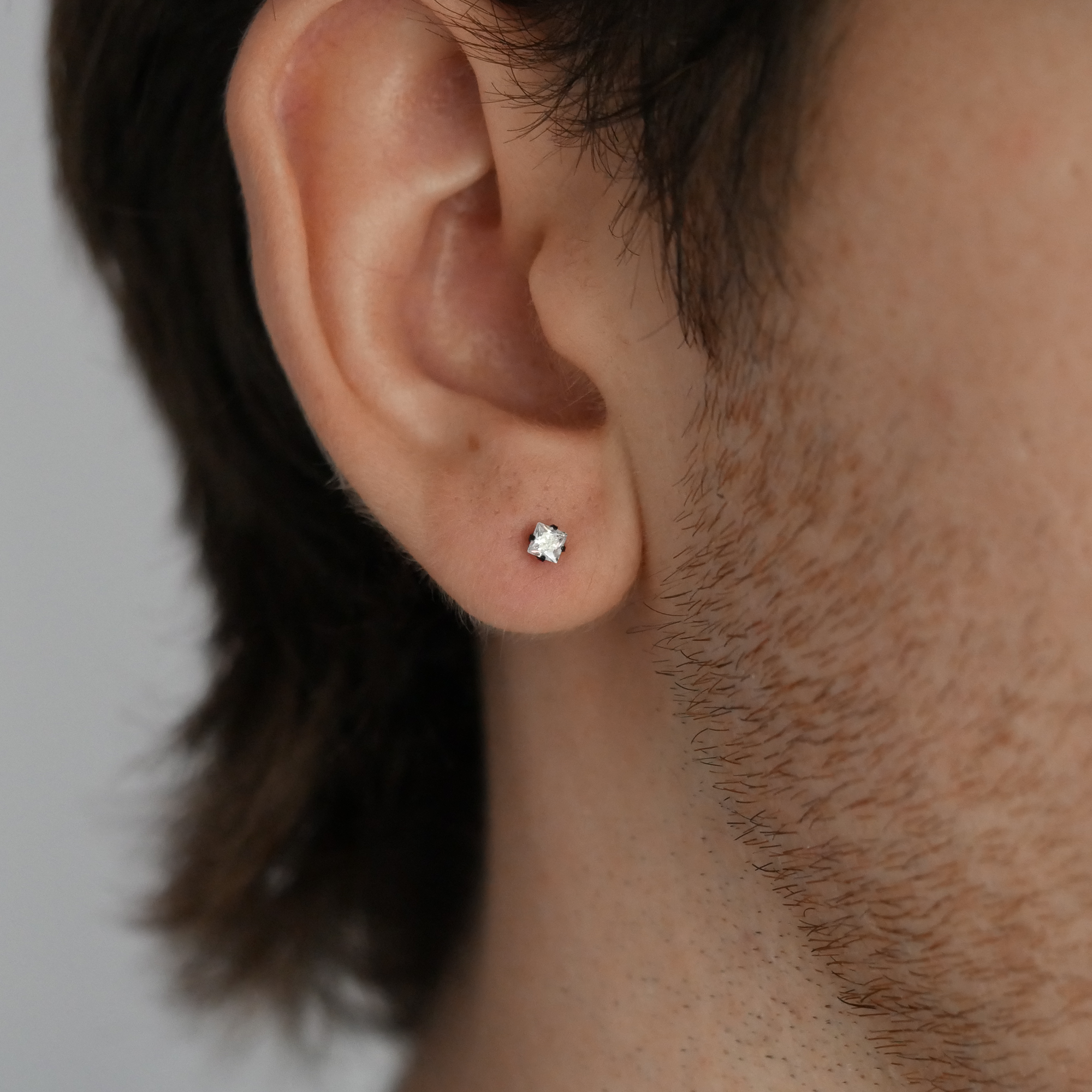 Eternal Square Gemstone Studs (3mm)