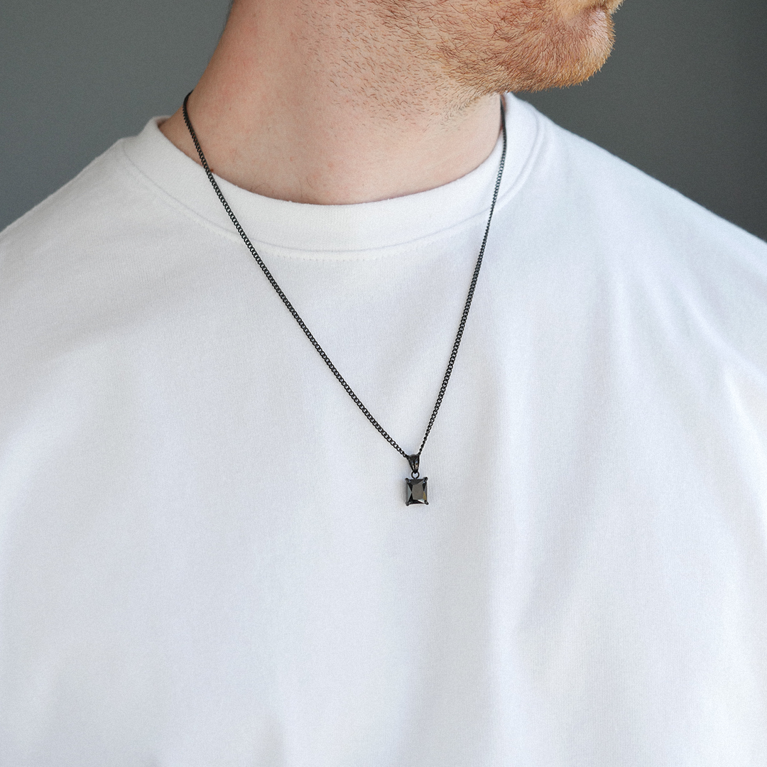 Midnight Square Gemstone Pendant