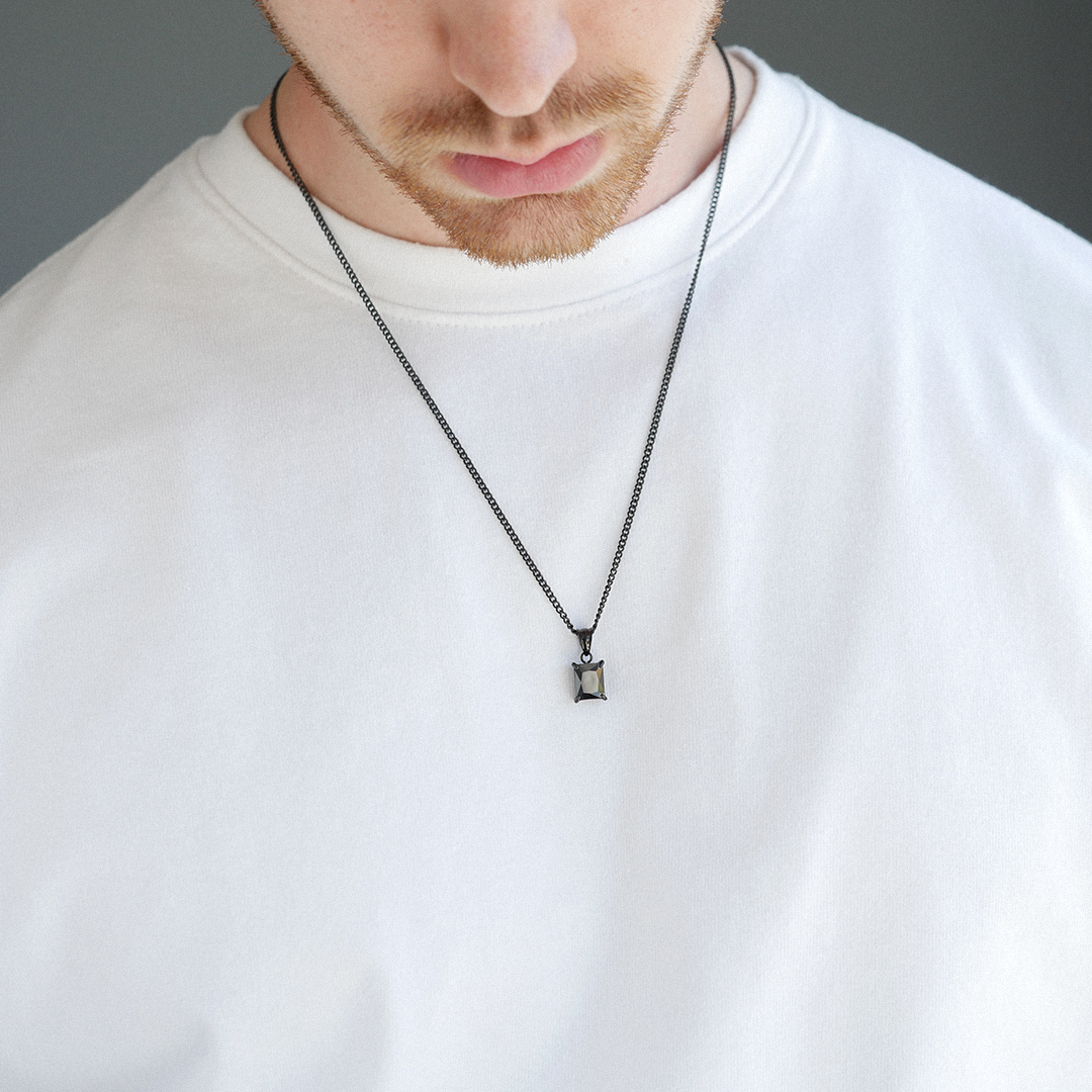 Square Gemstone Pendant