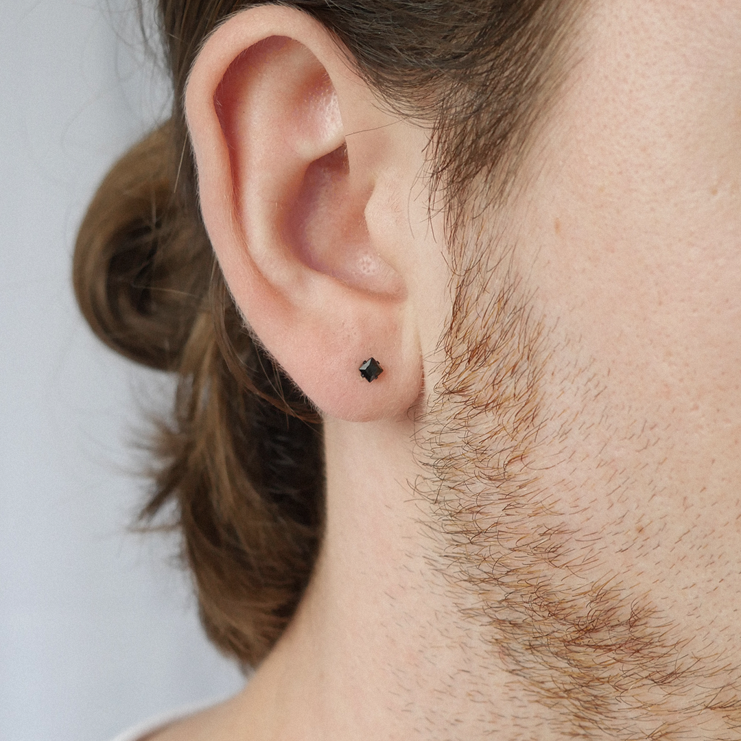 Square Gemstone Studs (3mm)