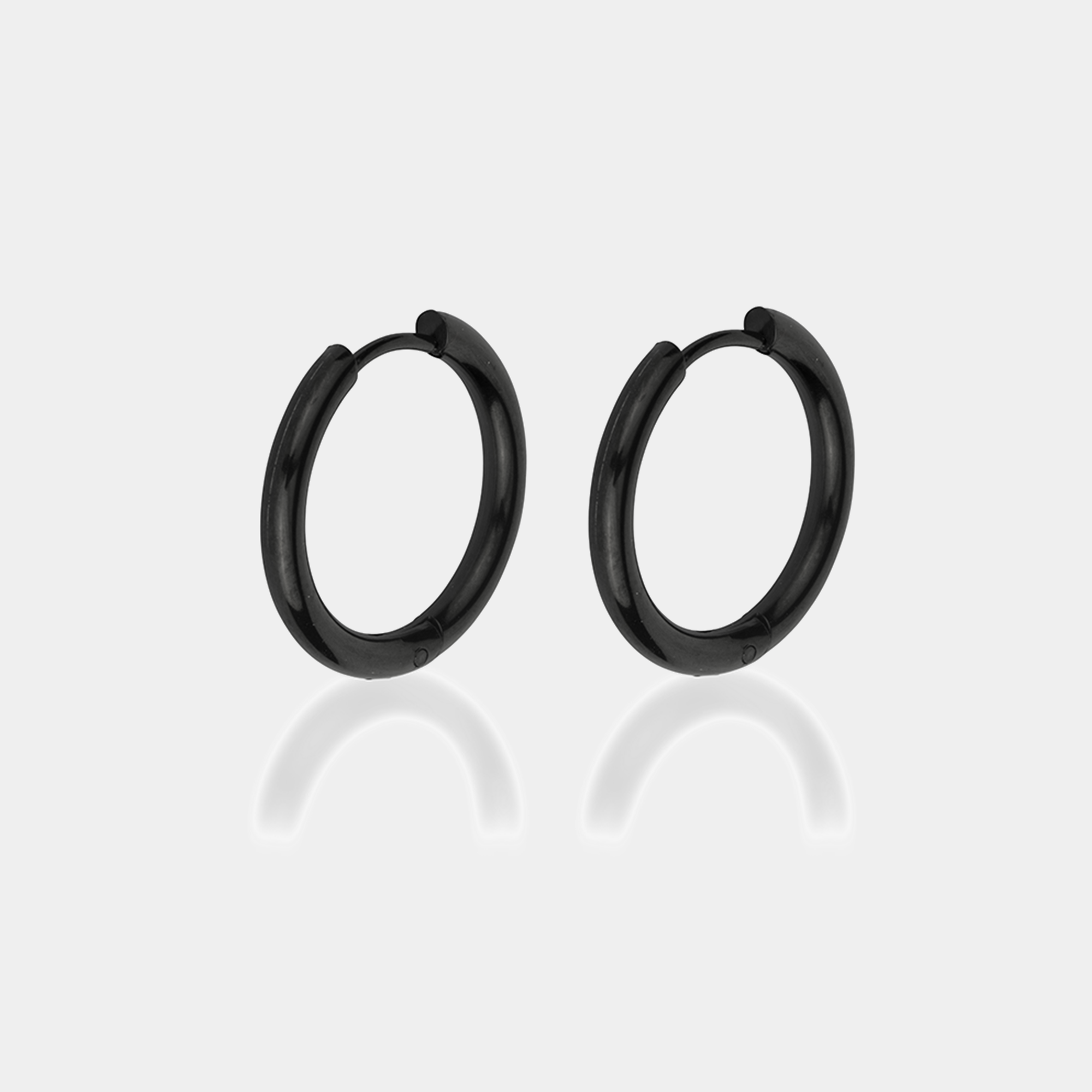 Black Hoop Earrings (16mm)