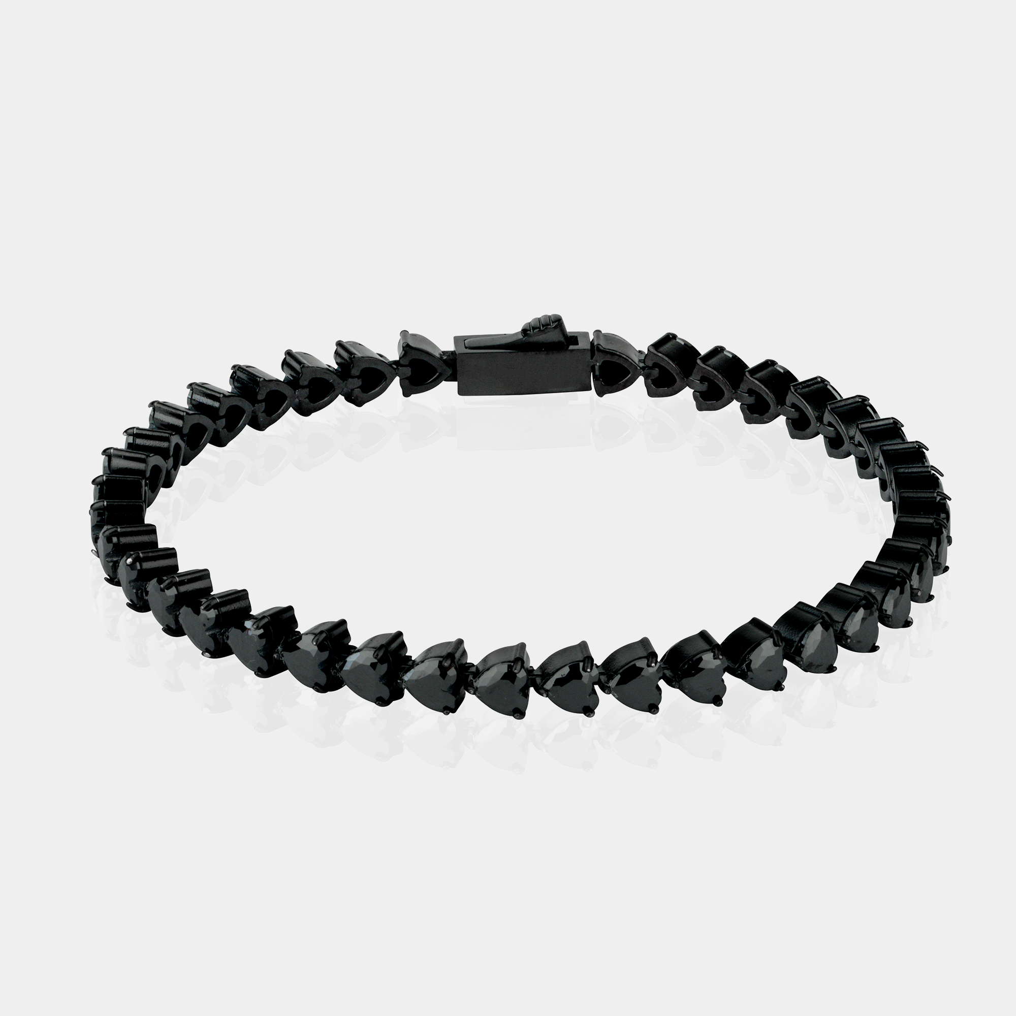 Midnight Heart Tennis Bracelet (4mm)