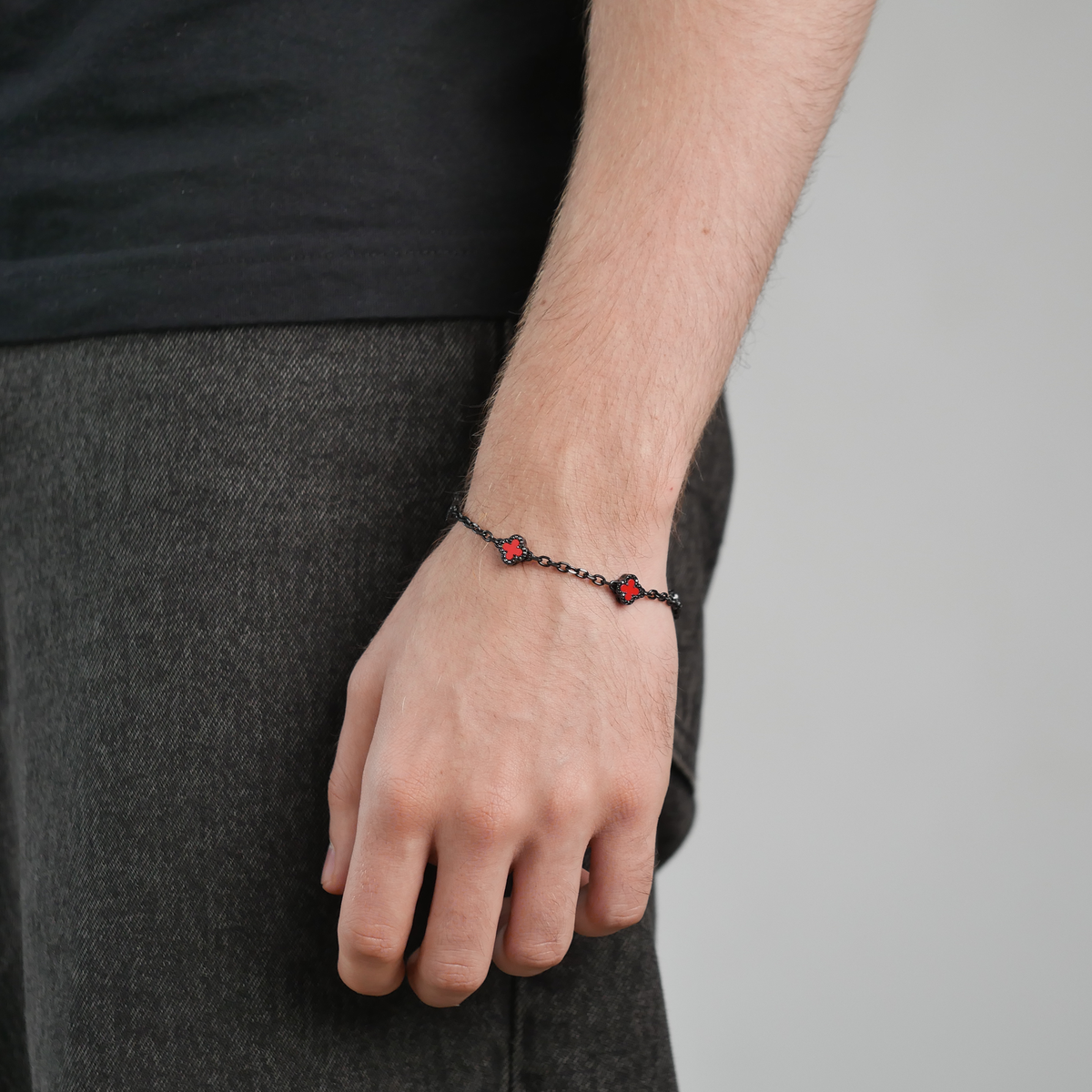 Red Clover Cable Bracelet