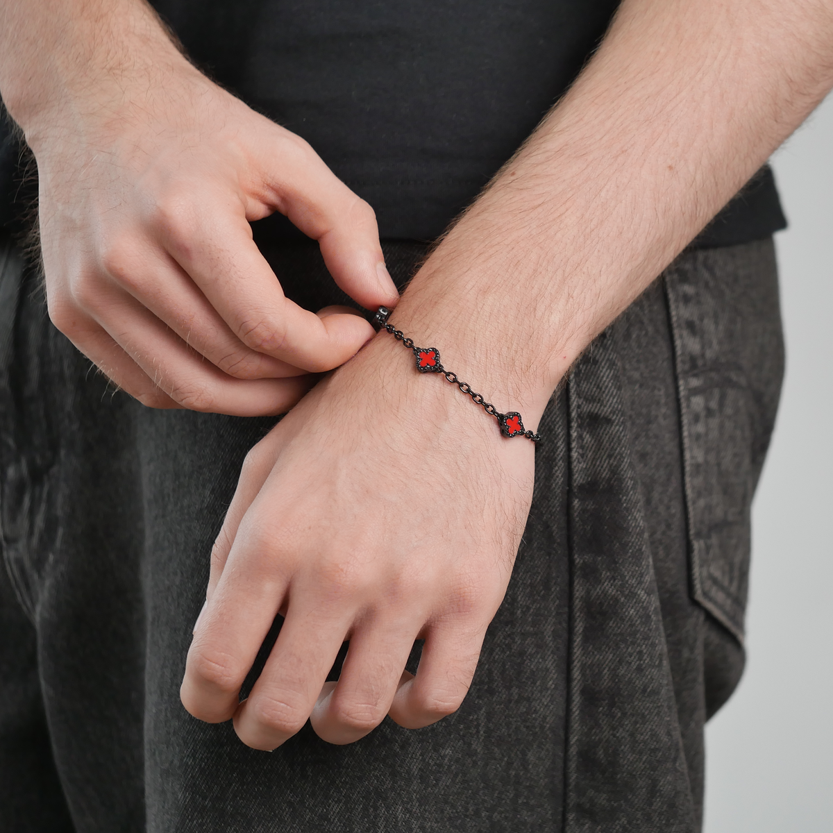 Red Clover Cable Bracelet