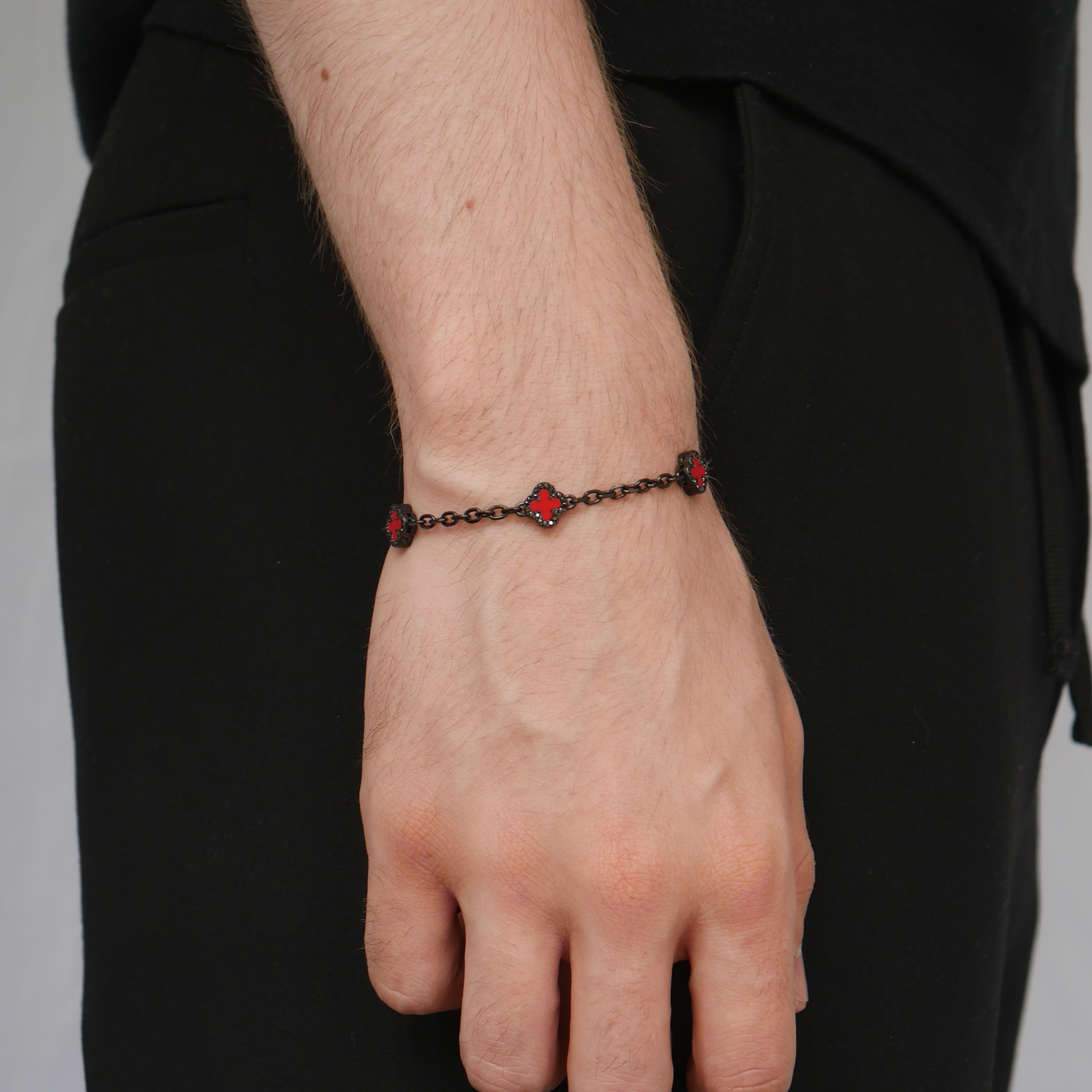 Red Clover Cable Bracelet
