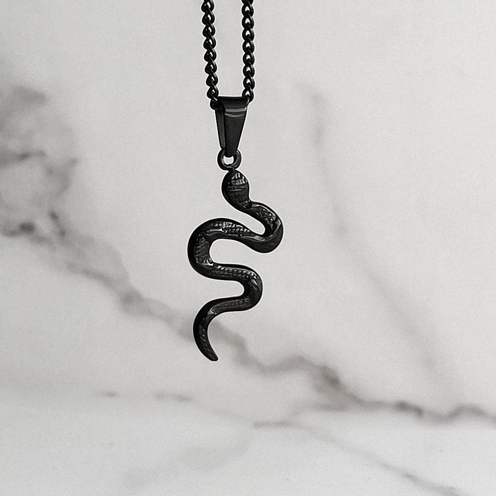 Black Serpent Pendant, Hanging