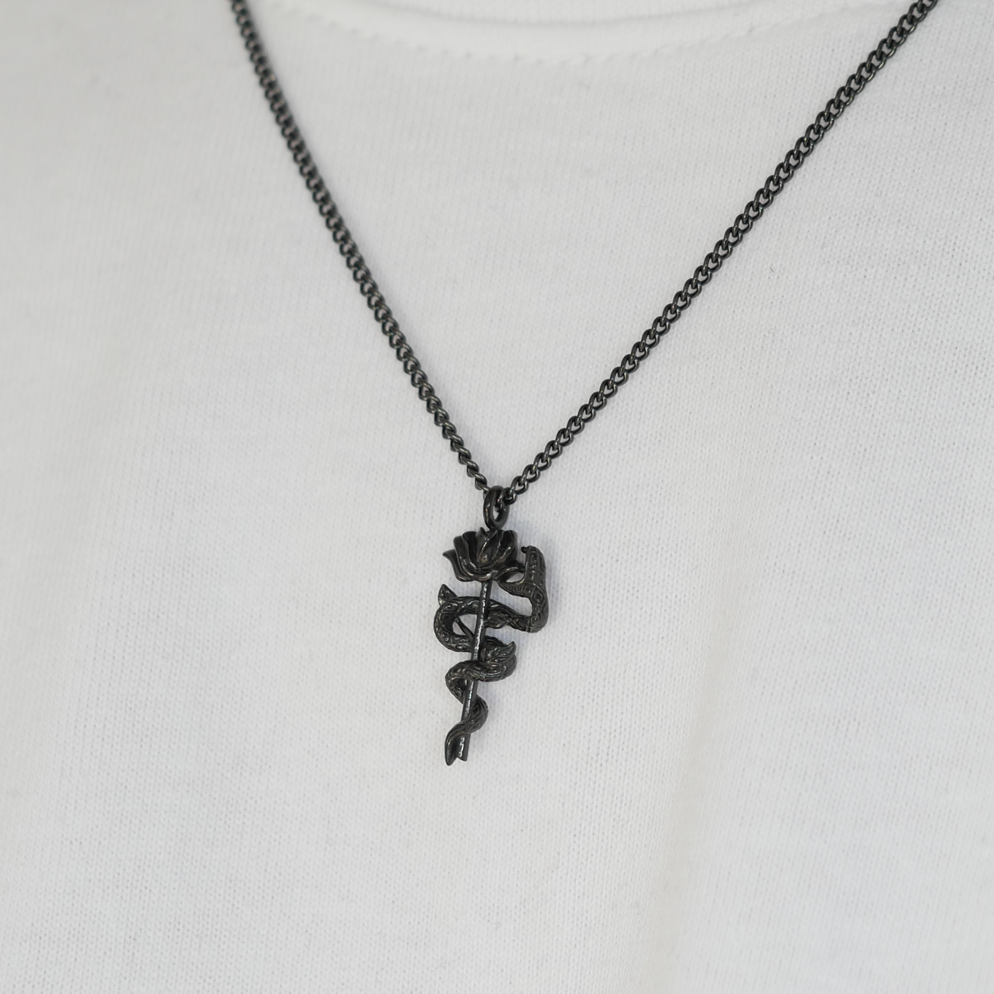 Serpent and Rose Pendant