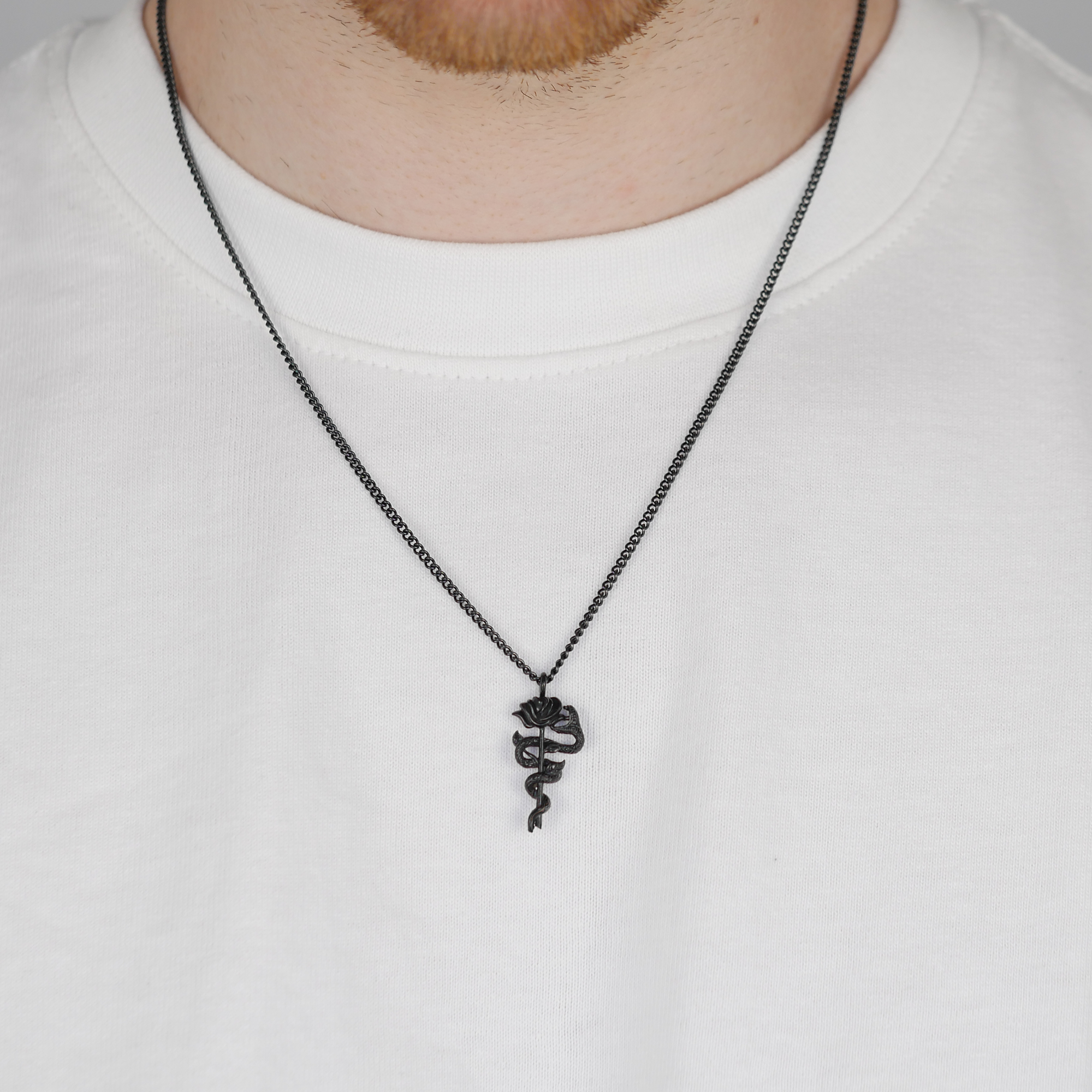 Serpent and Rose Pendant