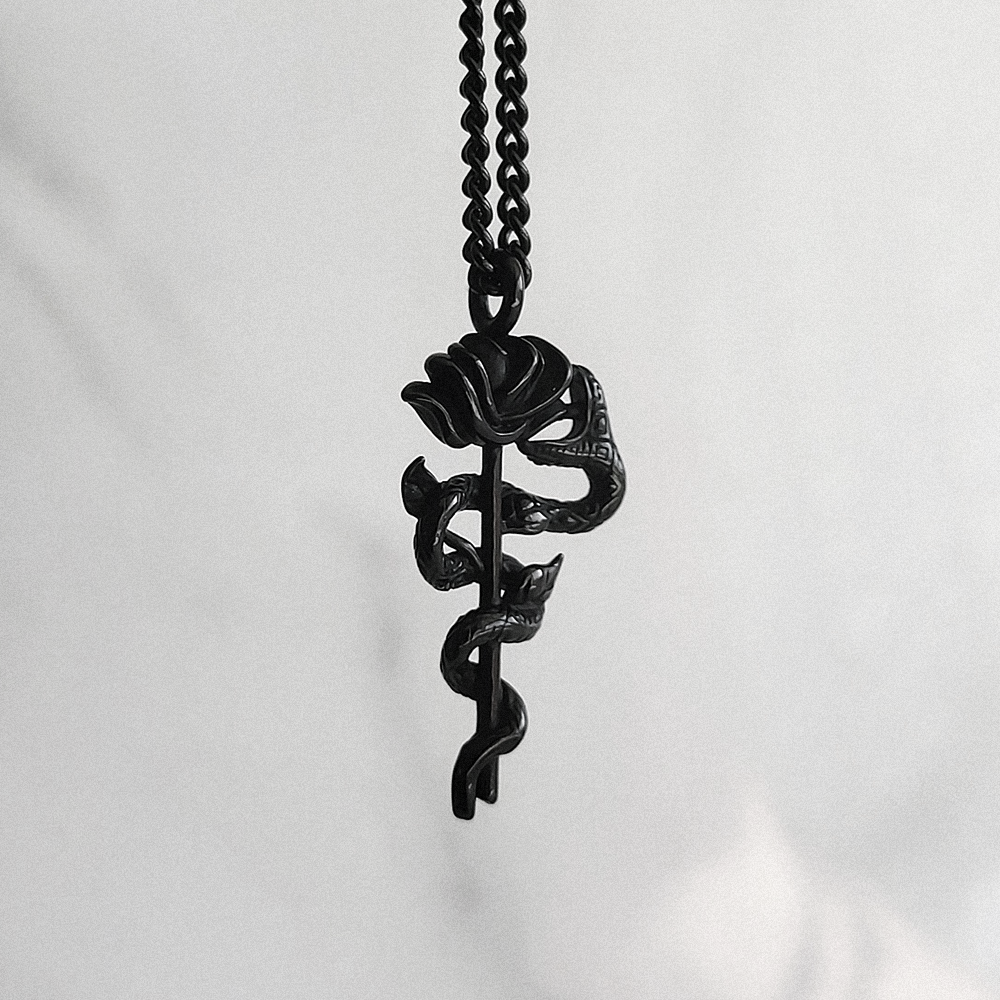 Serpent and Rose Pendant