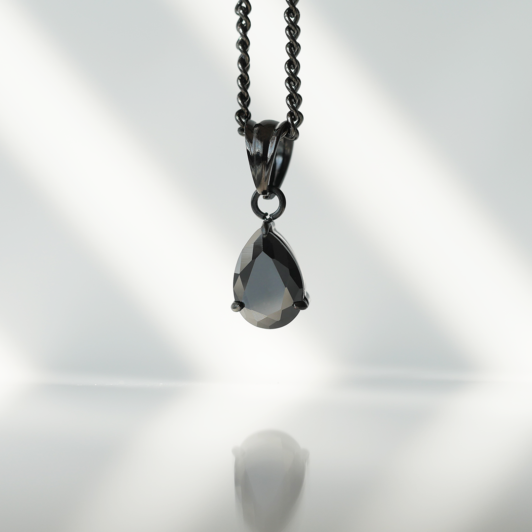 Midnight Teardrop Gemstone Pendant