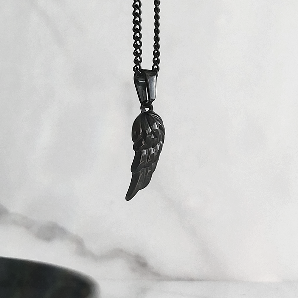 Black Wing Pendant, Hanging