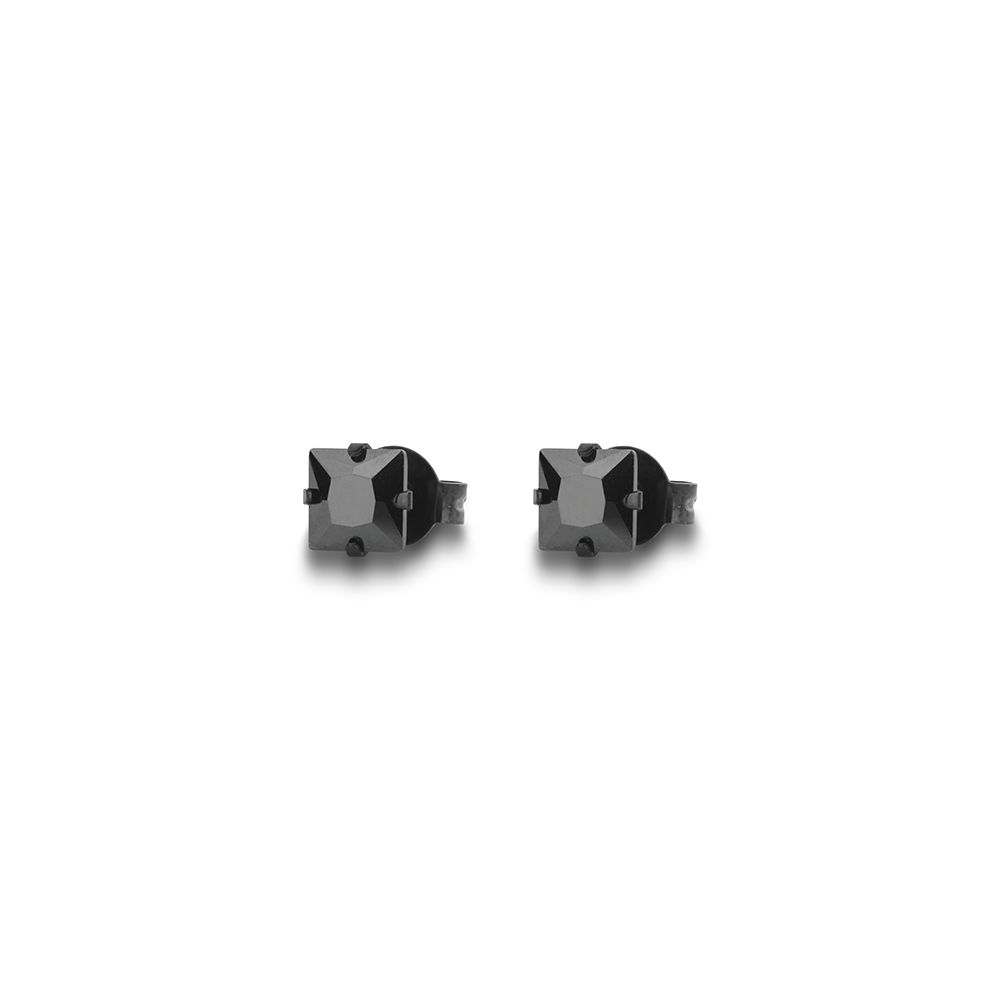 black gemstone studs