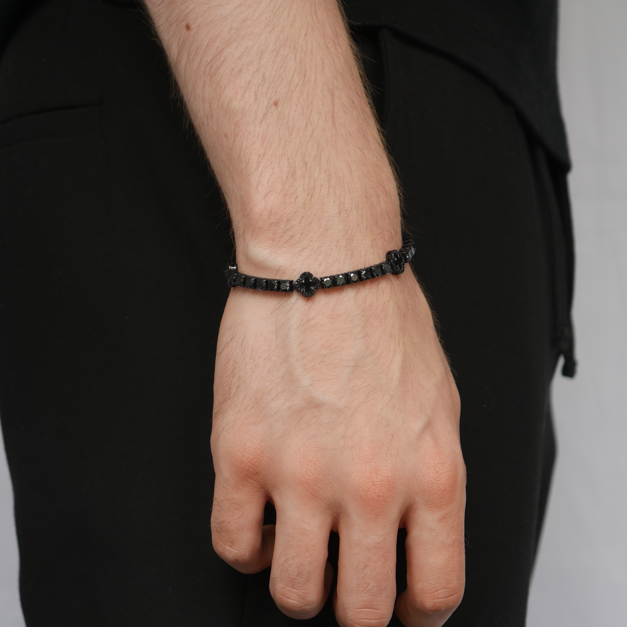Black Clover Tennis Bracelet