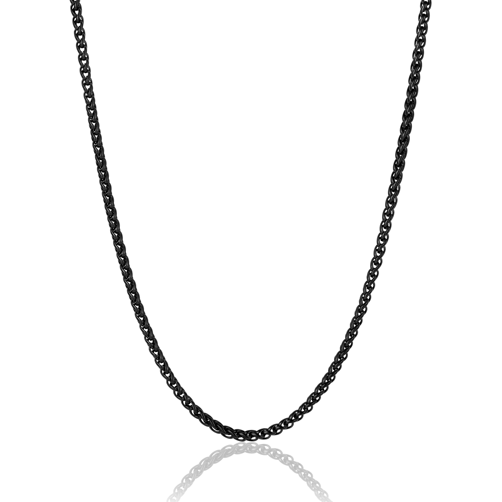 black braid chain 3mm, front