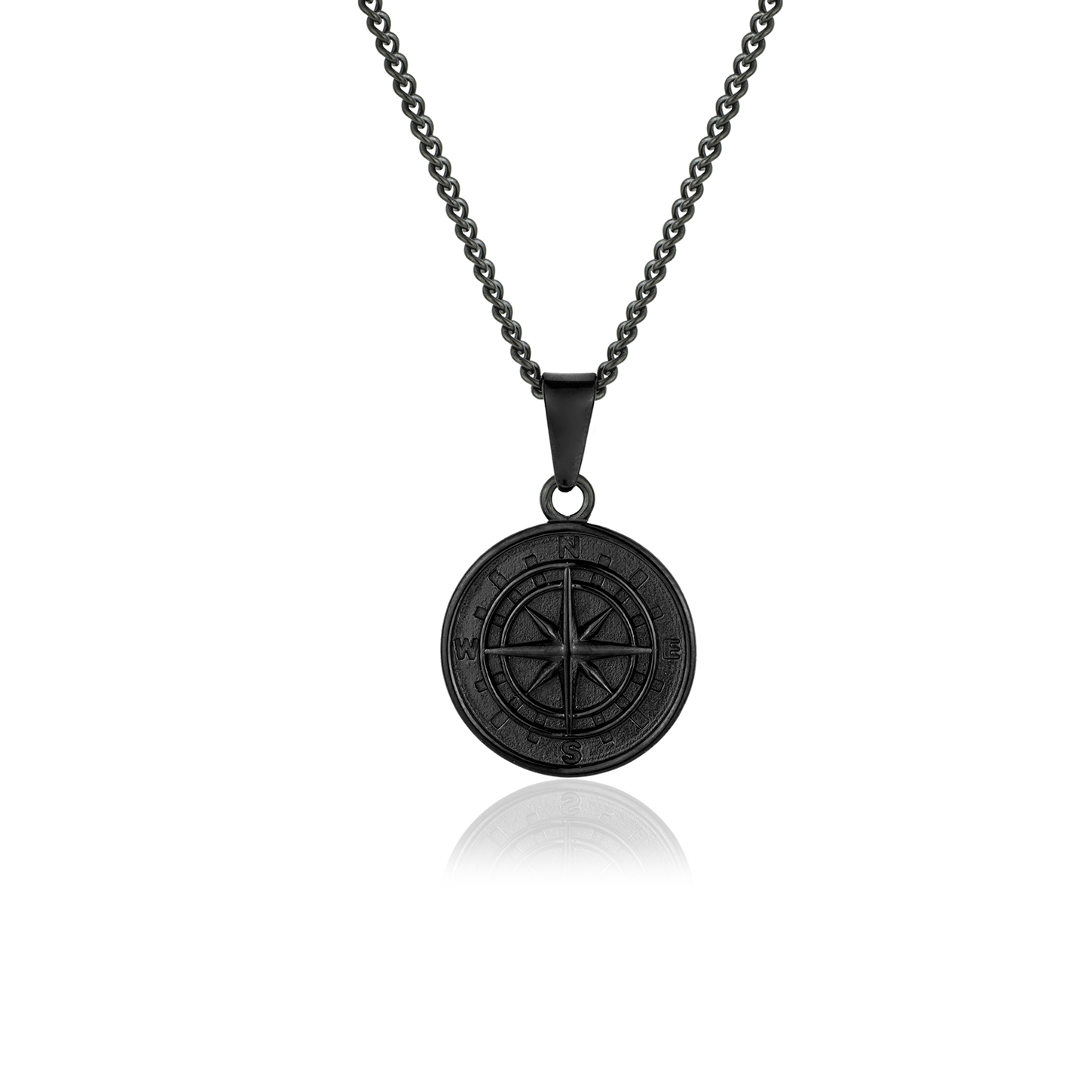 Black Compass Pendant, front