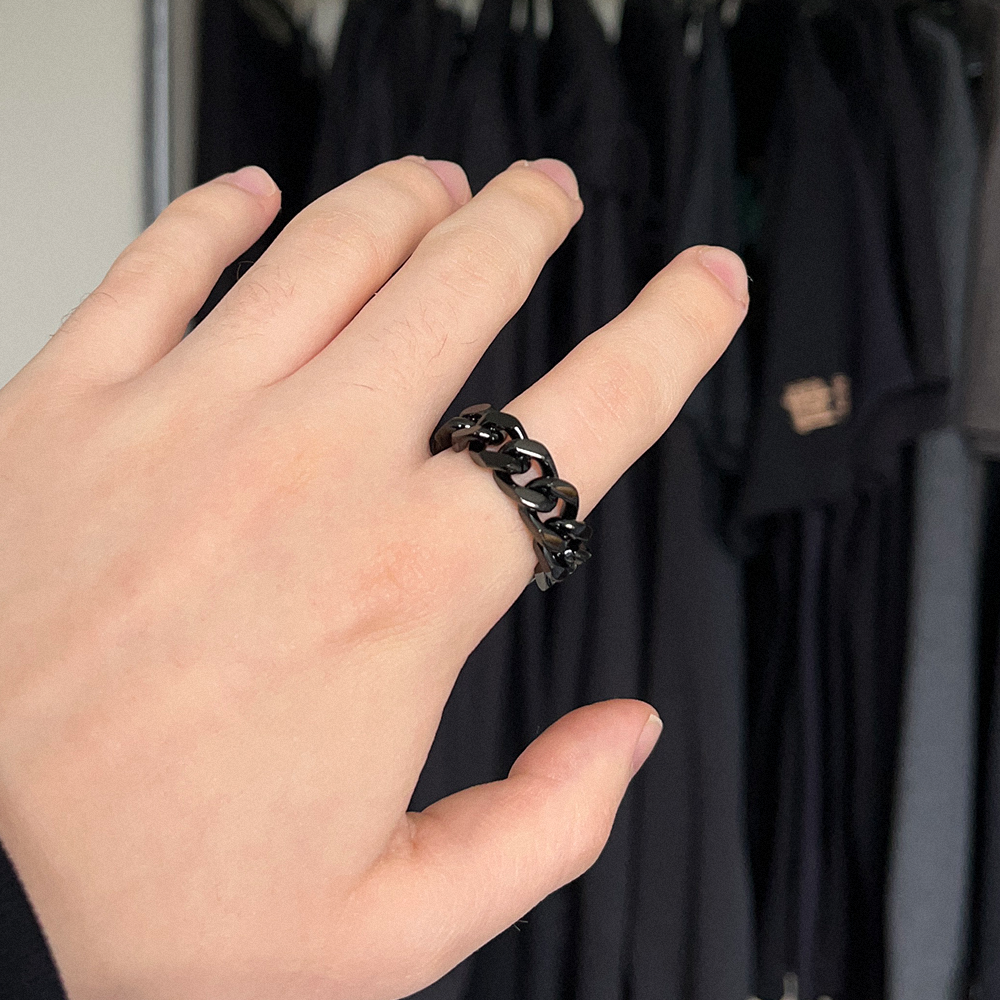 Black Cuban Ring, modeled