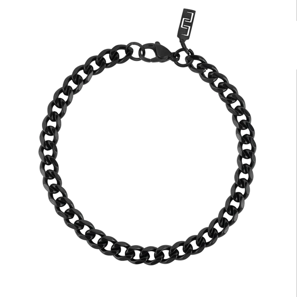 Black Cuban Bracelet 5mm, front