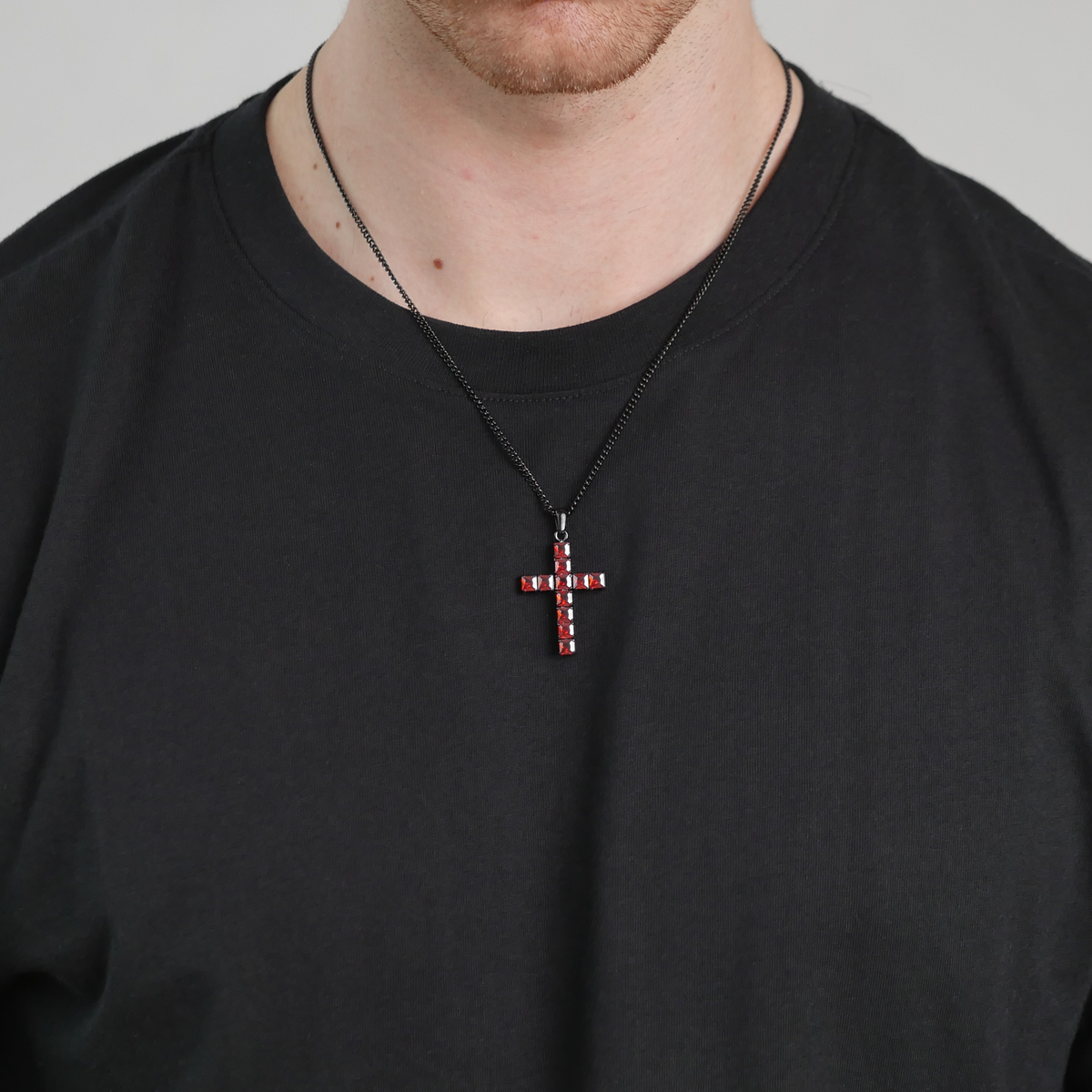 Ember Gemstone Cross Pendant