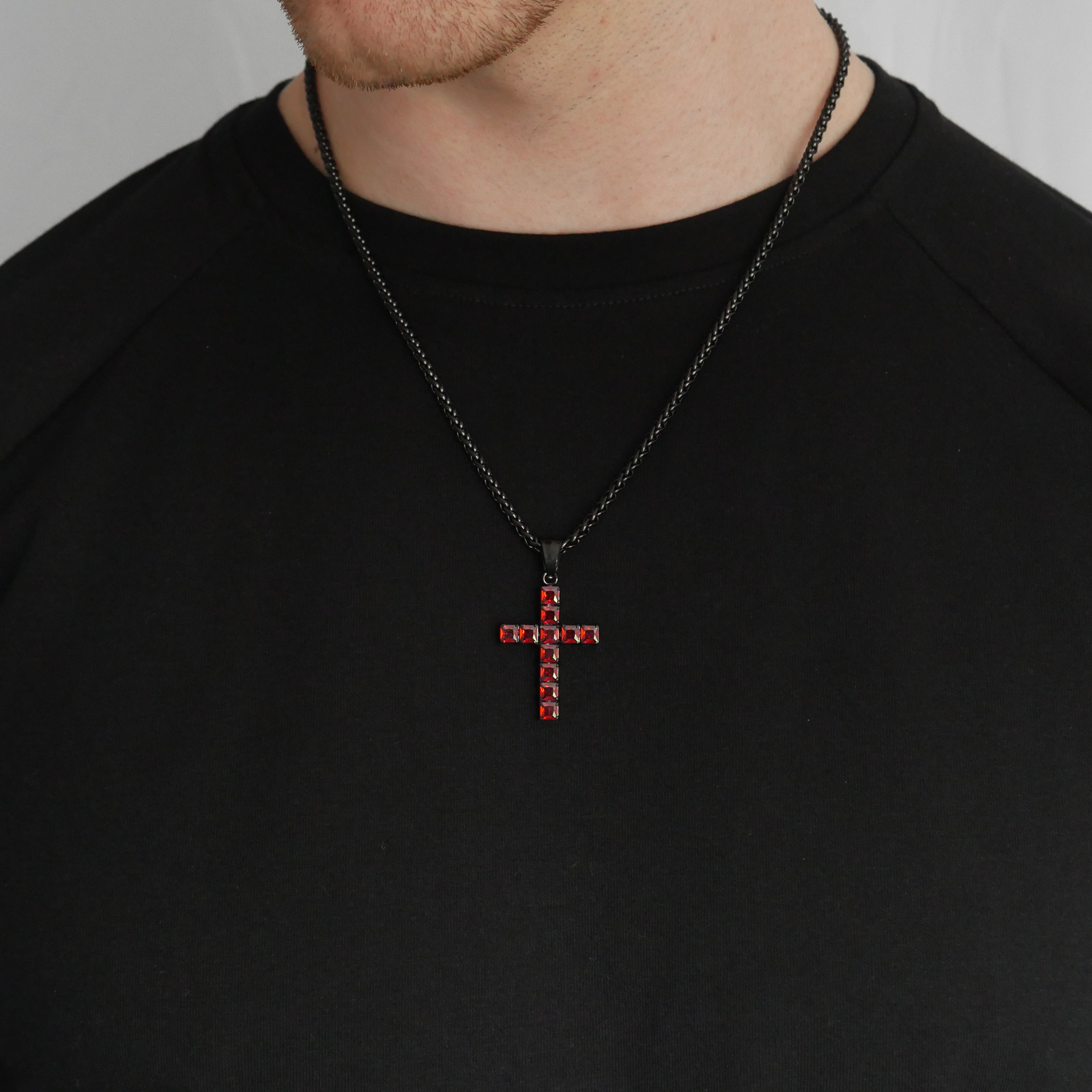 Ember Gemstone Cross Pendant