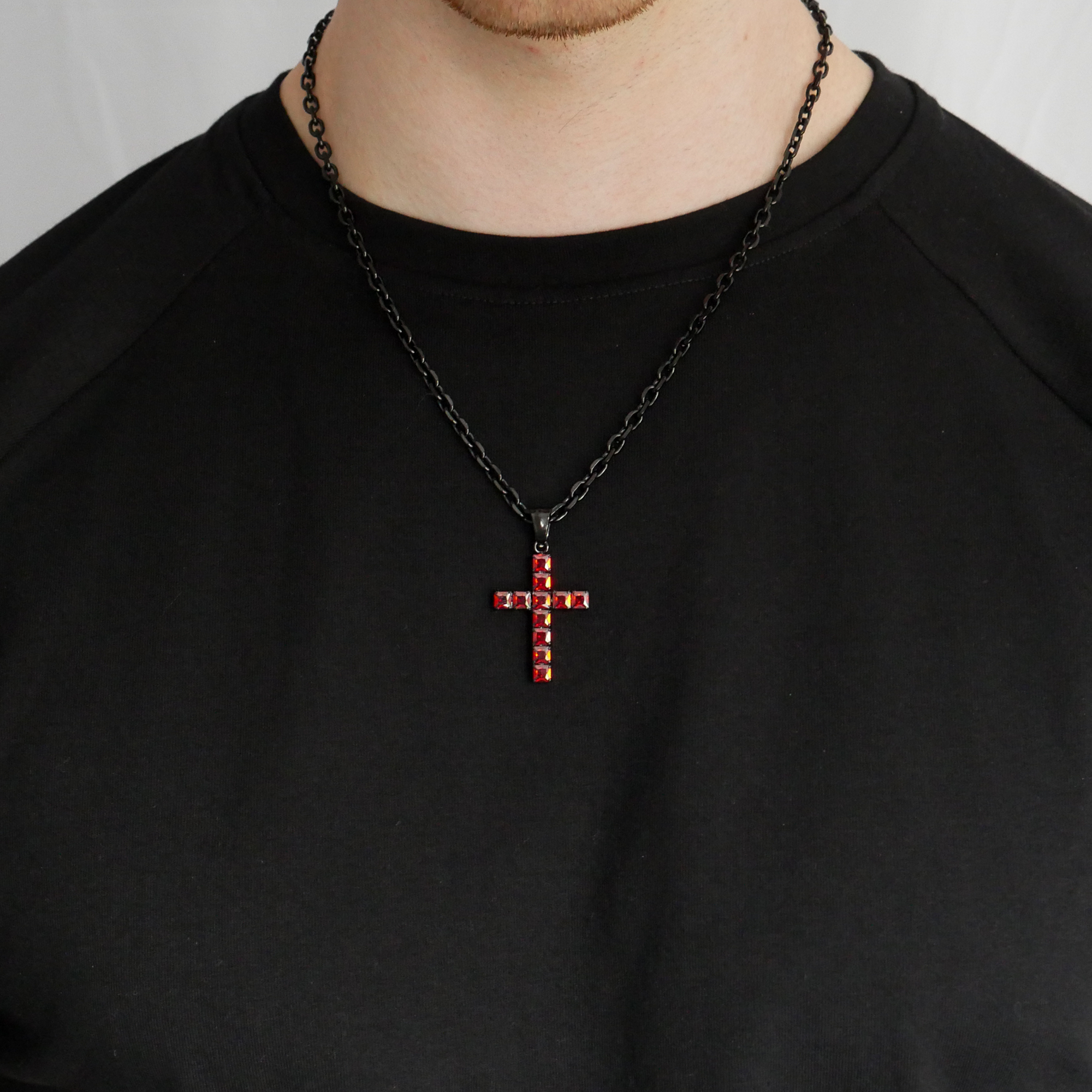 Ember Gemstone Cross Pendant