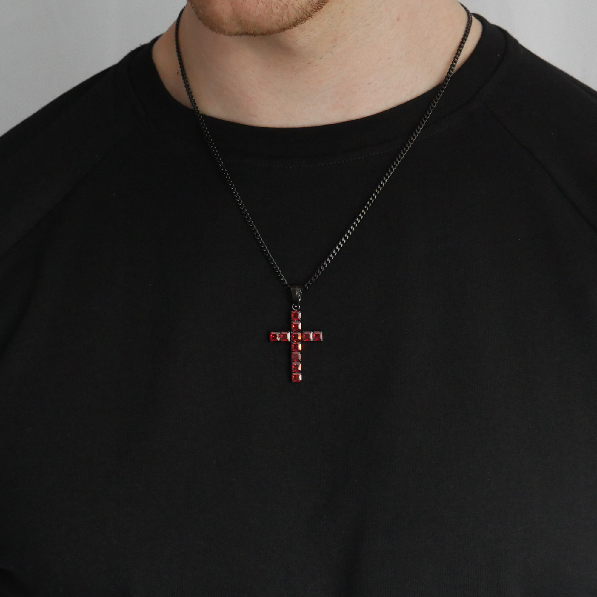 Ember Gemstone Cross Pendant