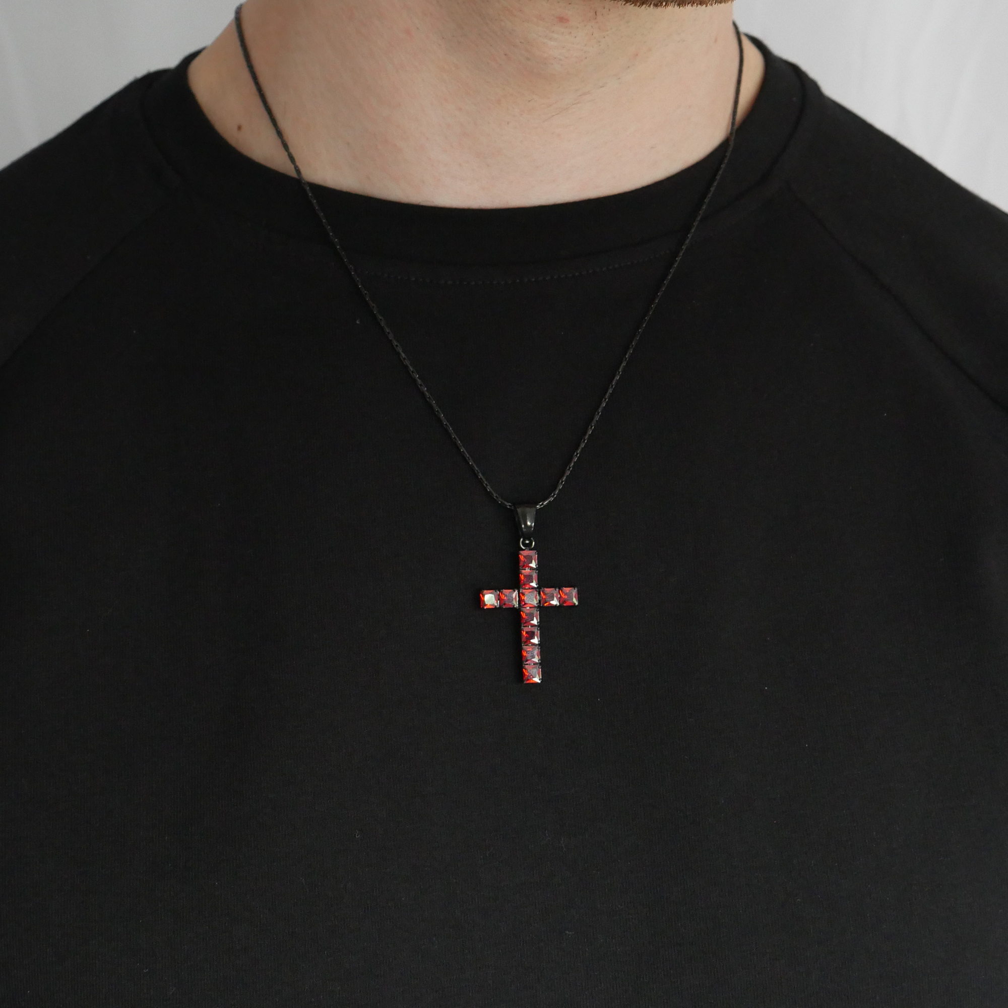 Ember Gemstone Cross Pendant