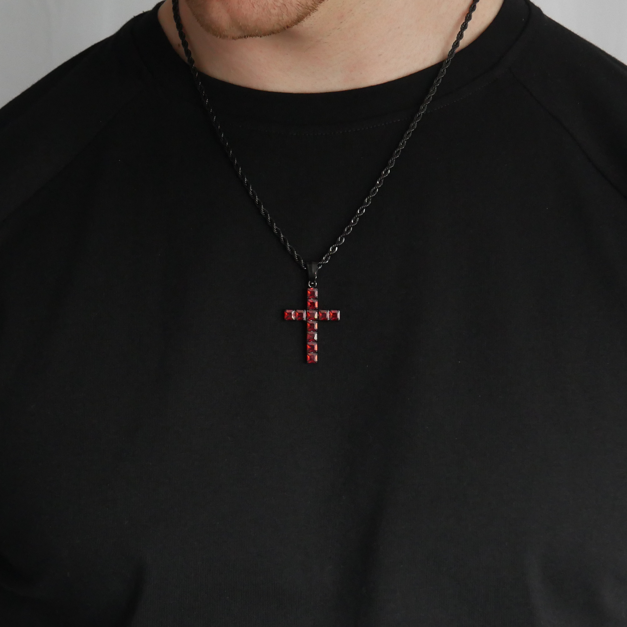 Ember Gemstone Cross Pendant