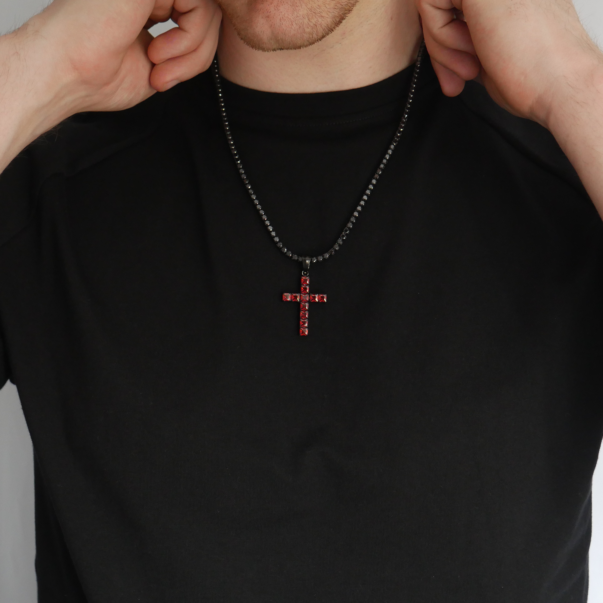 Ember Gemstone Cross Pendant
