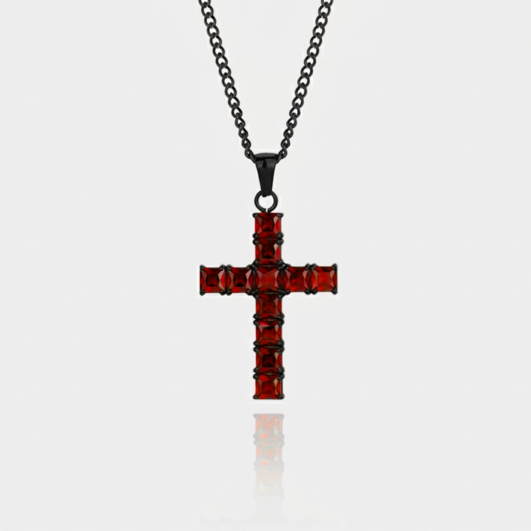Ember Gemstone Cross Pendant