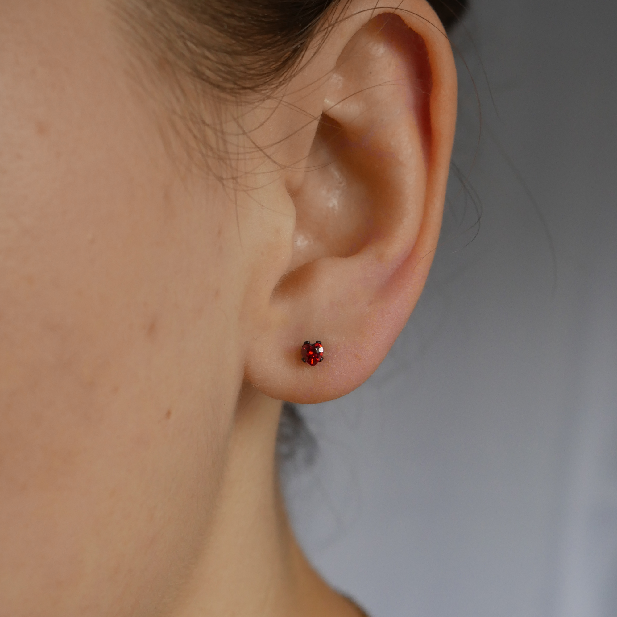 Ember Heart Gemstone Studs (3mm)