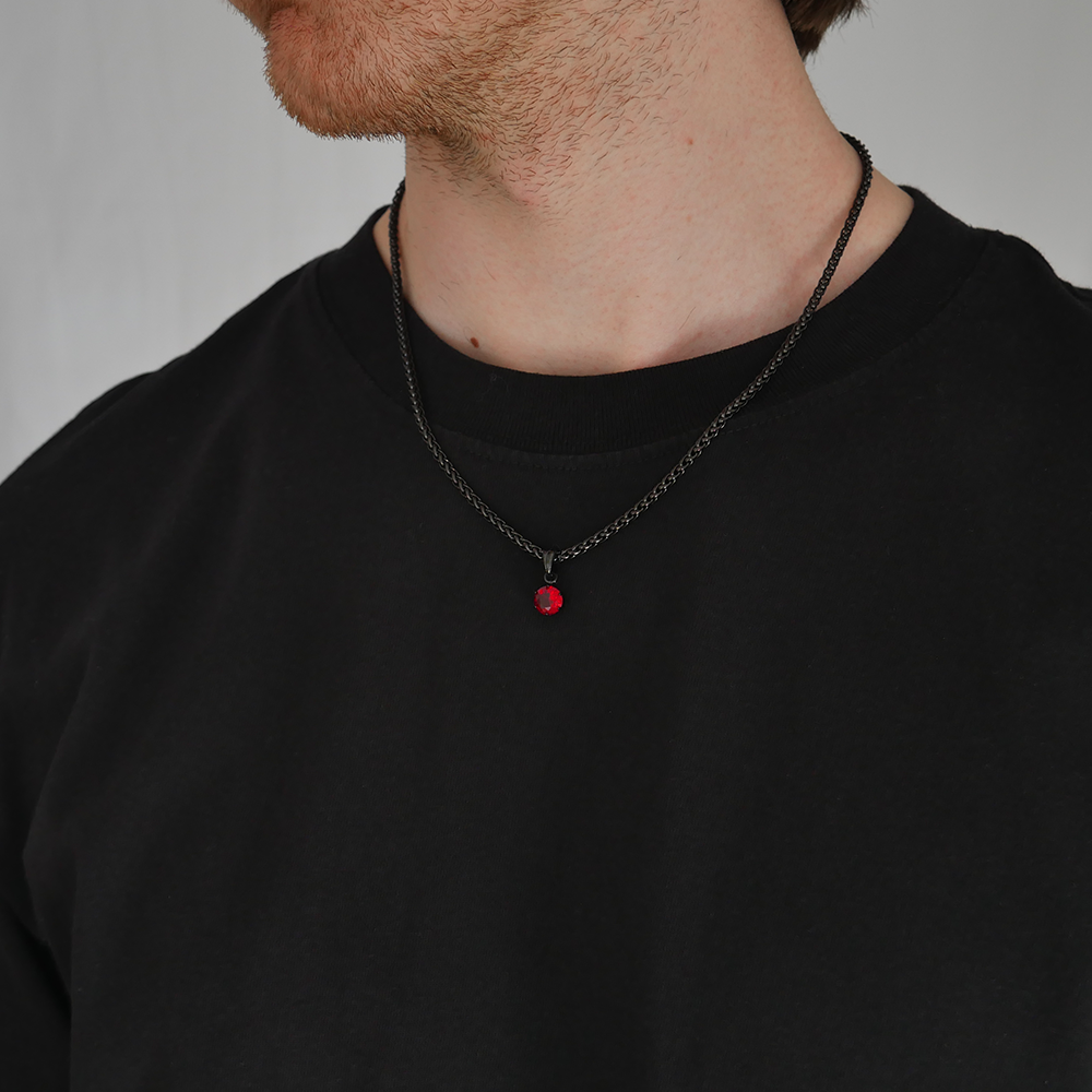 Ember Round Gemstone Pendant