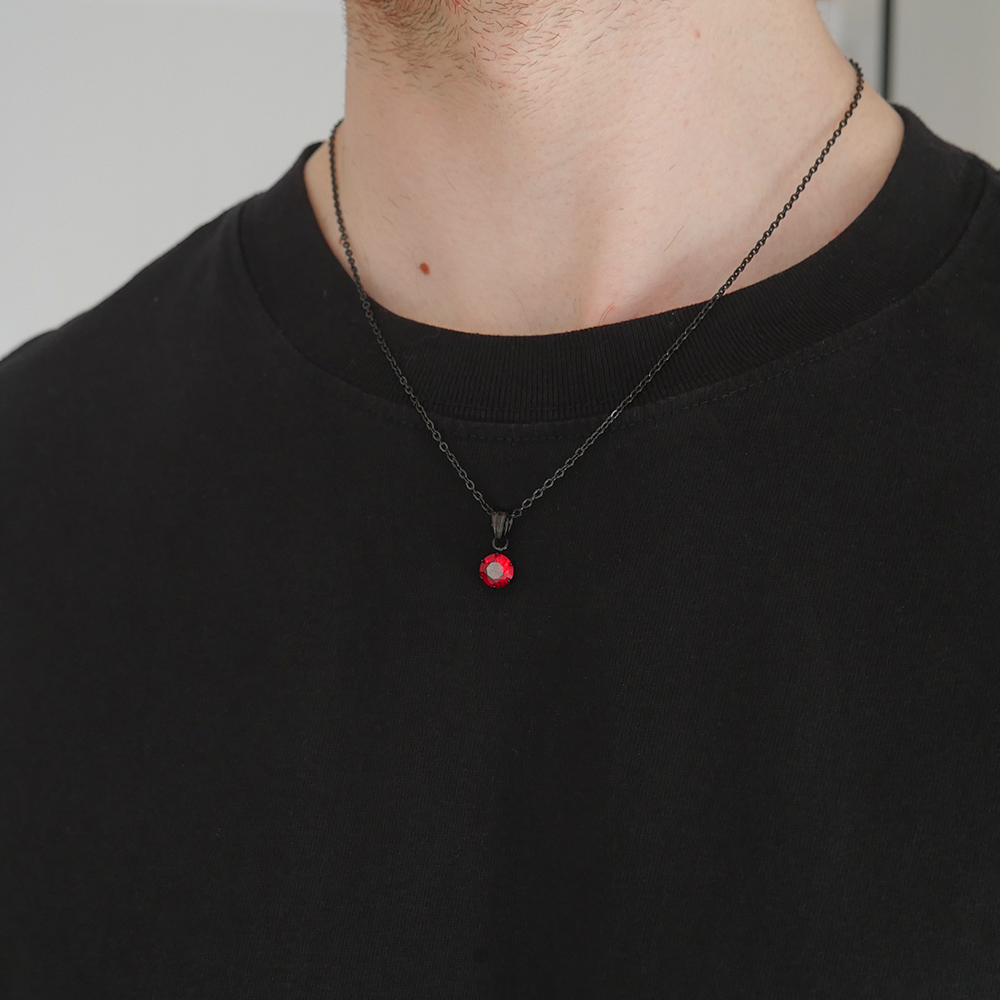 Ember Round Gemstone Pendant