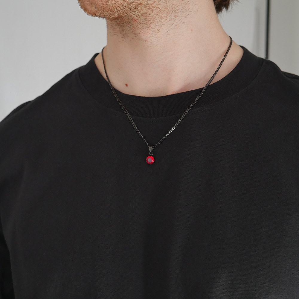 Ember Round Gemstone Pendant