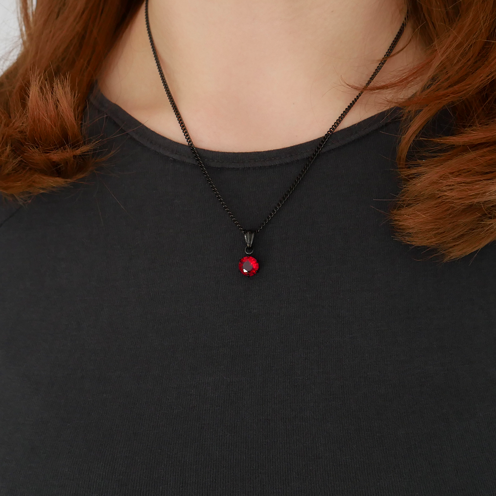 Ember Round Gemstone Pendant