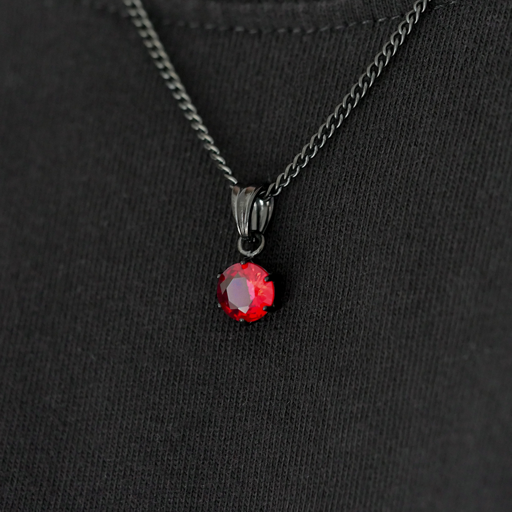 Ember Round Gemstone Pendant