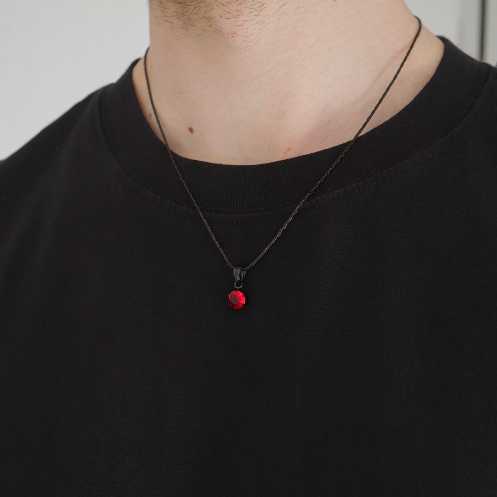 Ember Round Gemstone Pendant